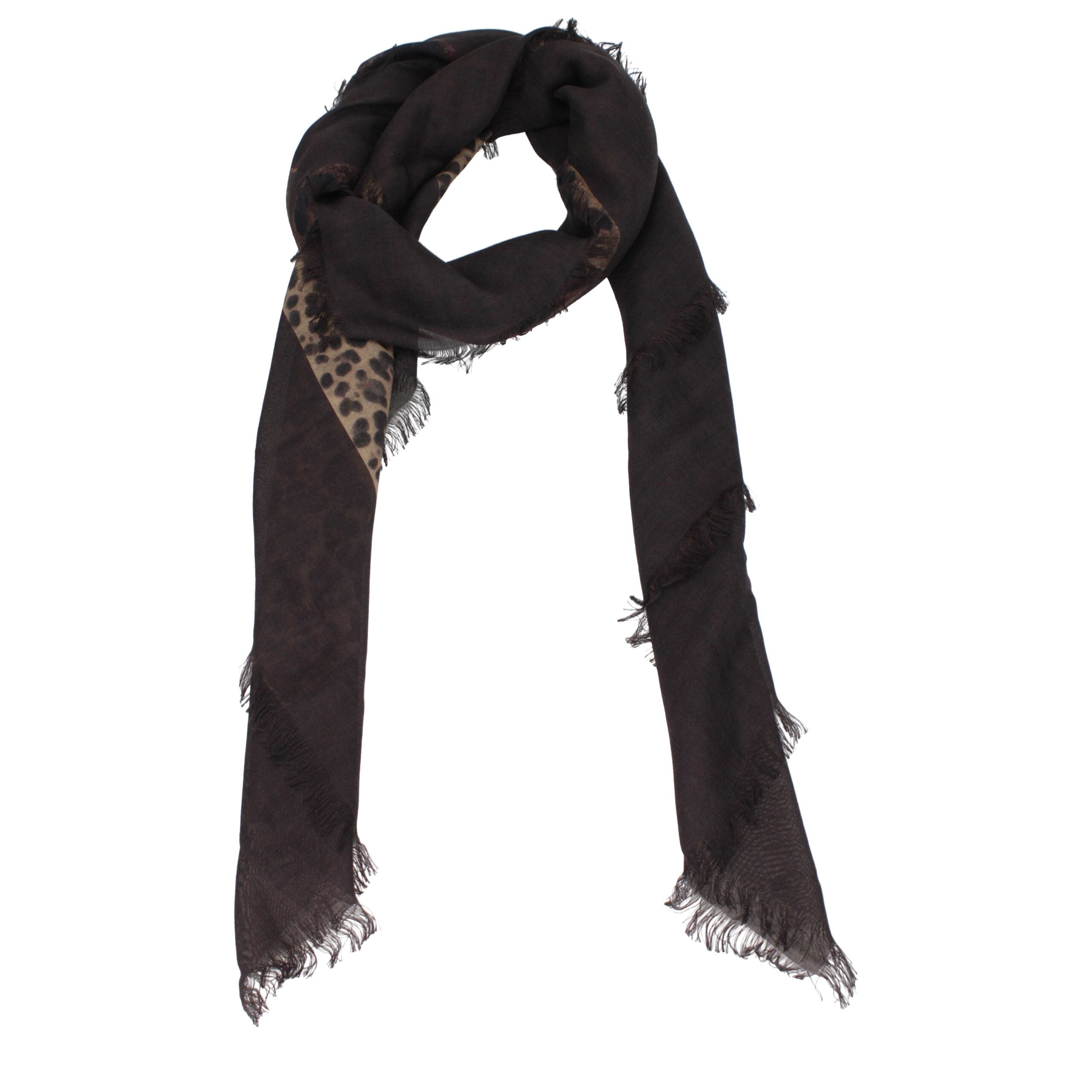 Valentino Garavani Brown Cashmere Foulard-1
