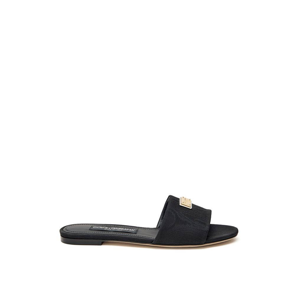 Dolce & Gabbana Black Polyester Slippers-1