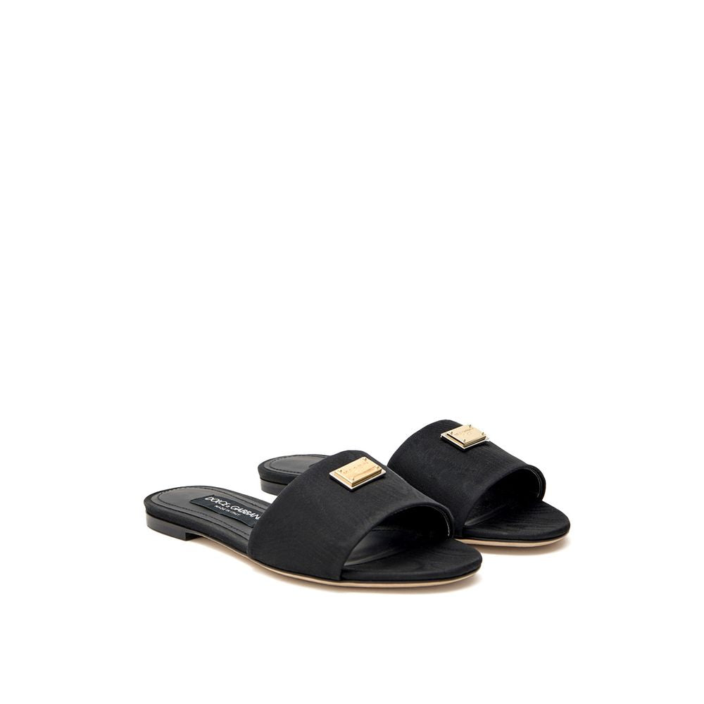 Dolce & Gabbana Black Polyester Slippers-2
