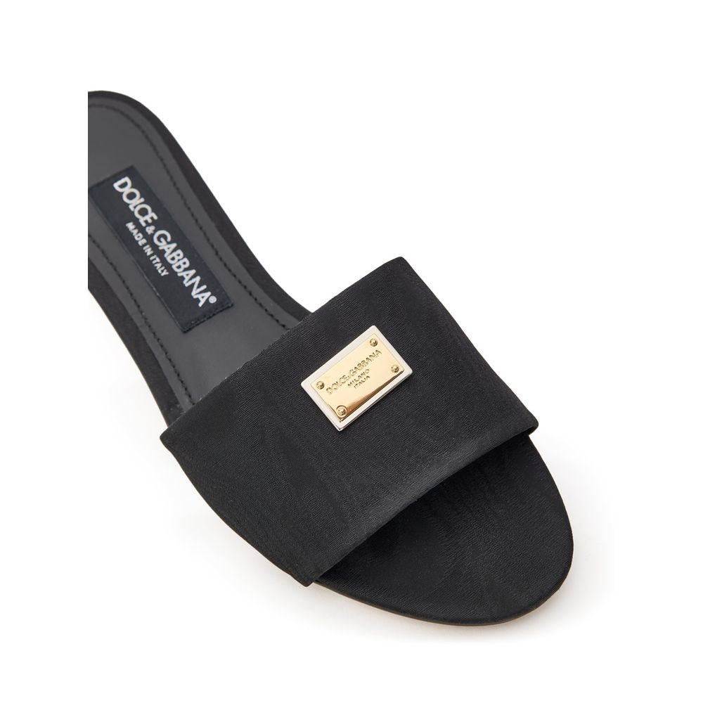 Dolce & Gabbana Black Polyester Slippers-5