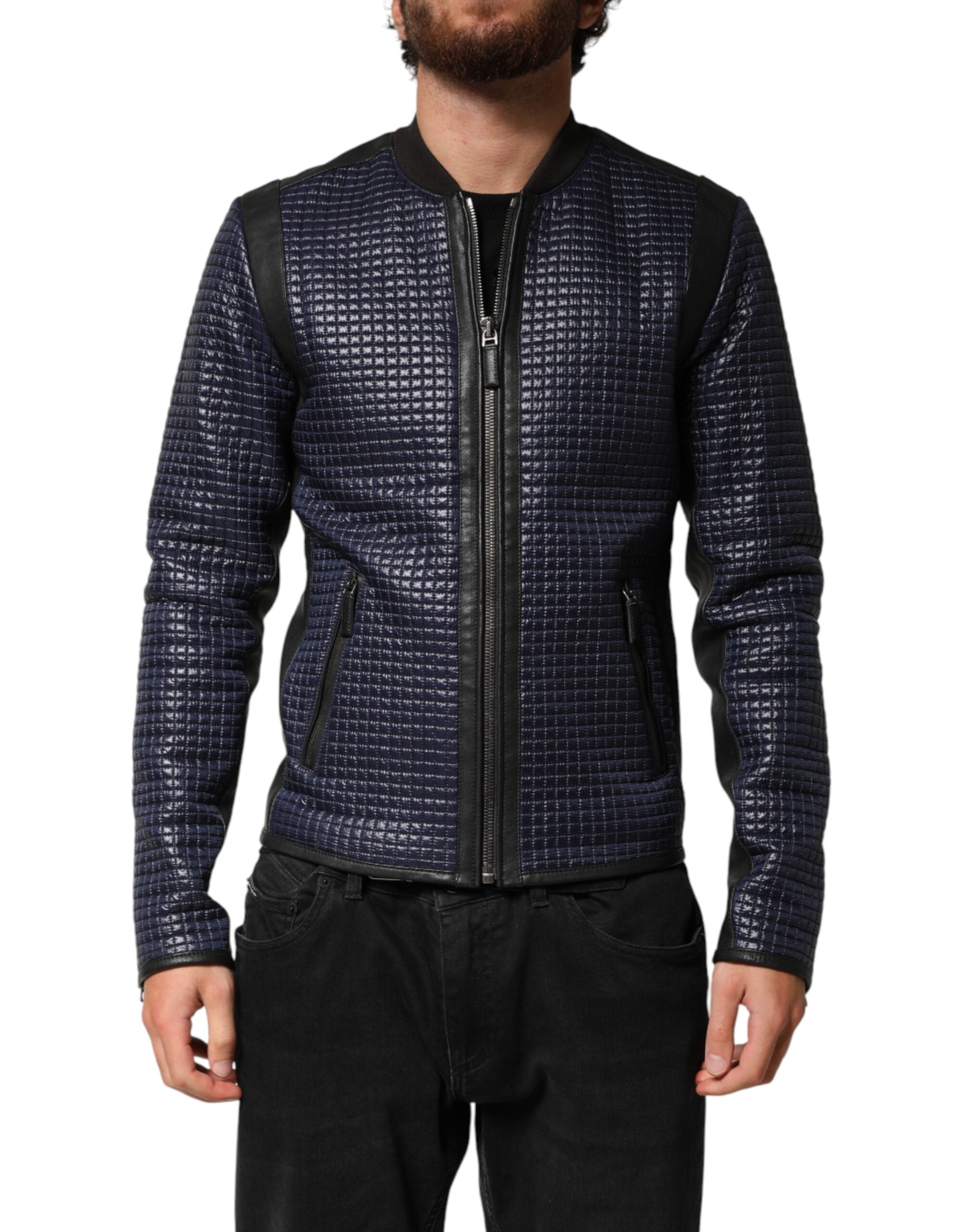Dolce & Gabbana Men's Blue Nylon Full-Zip Bomber Jacket-2