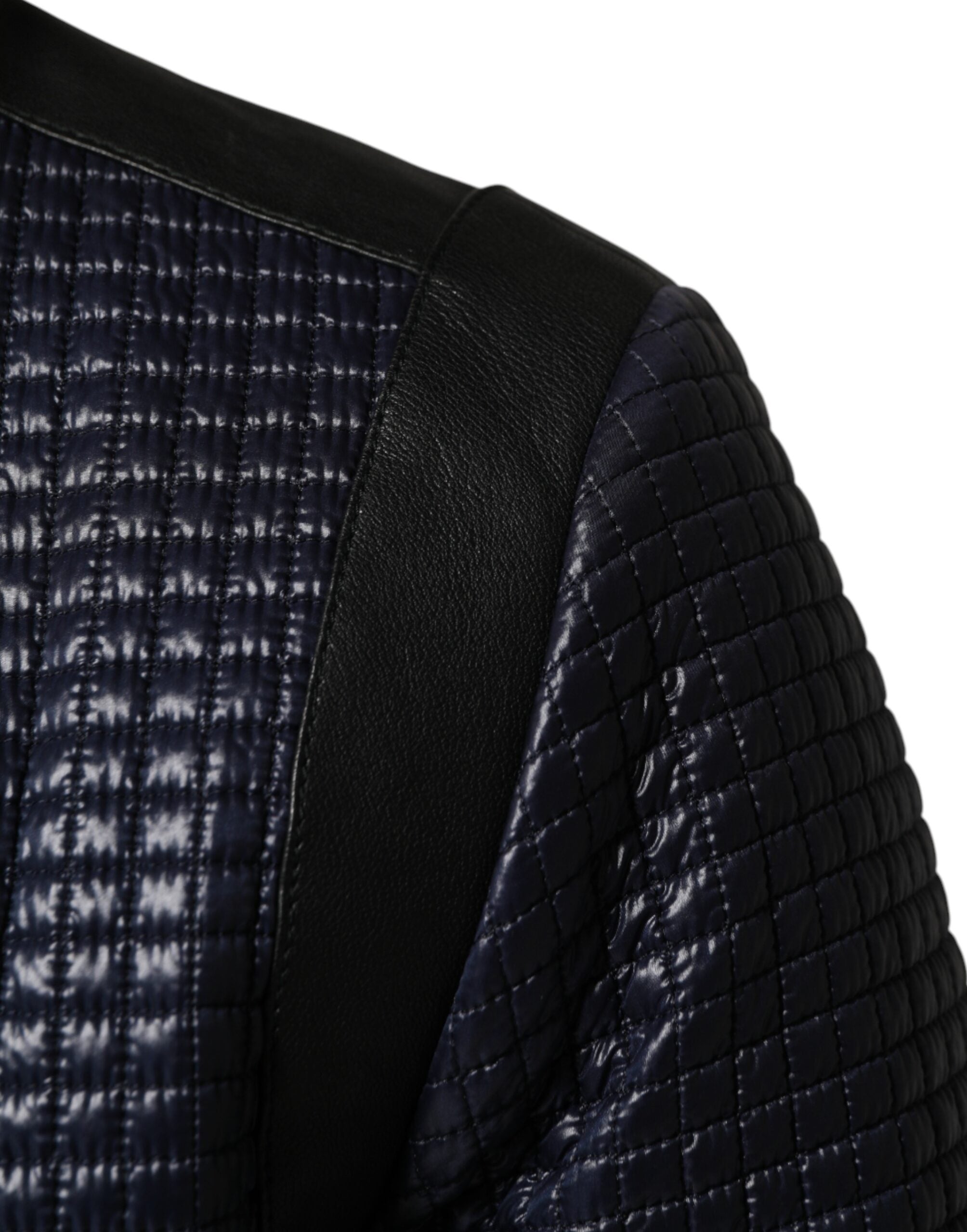 Dolce & Gabbana Men's Blue Nylon Full-Zip Bomber Jacket-3