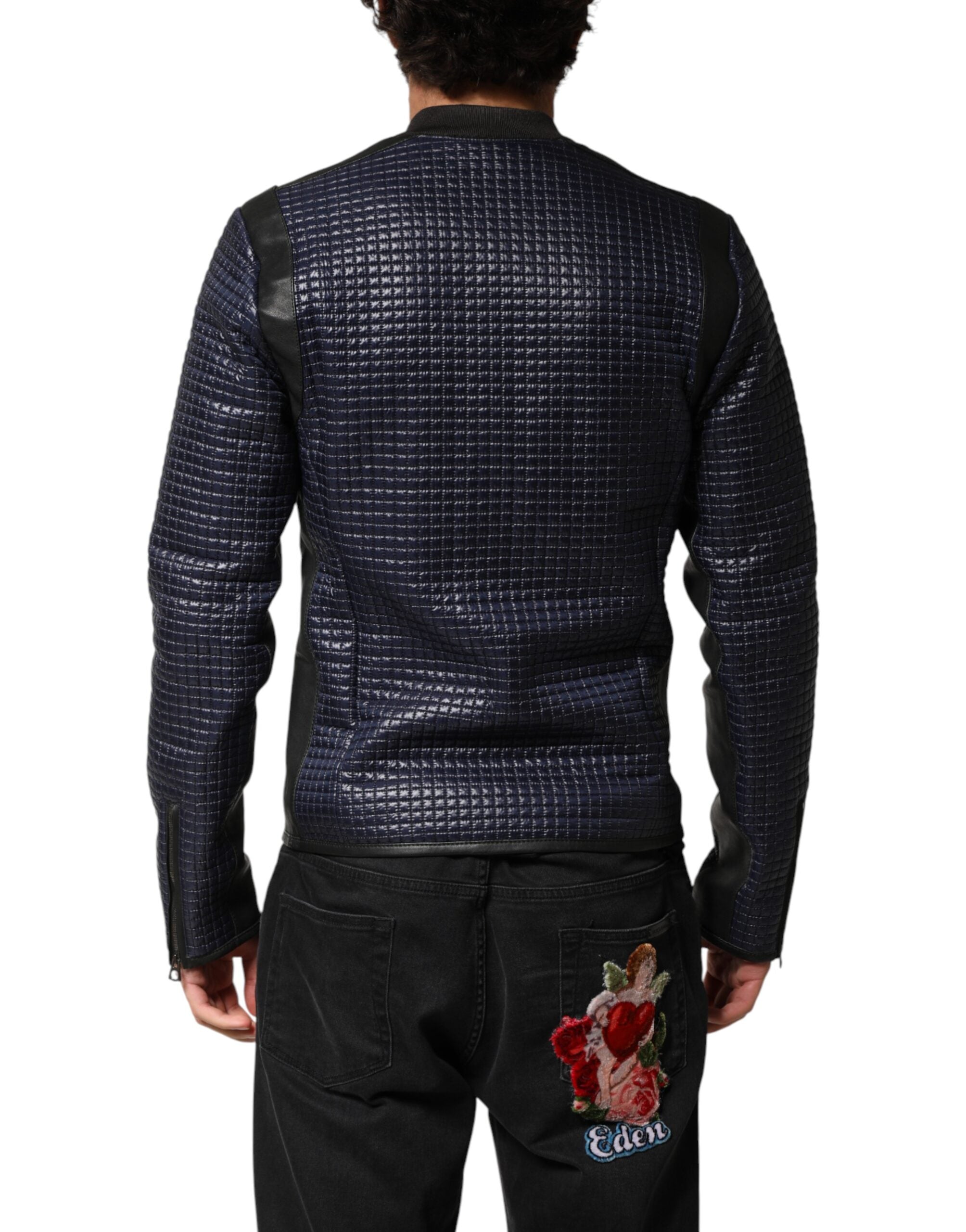 Dolce & Gabbana Men's Blue Nylon Full-Zip Bomber Jacket-5