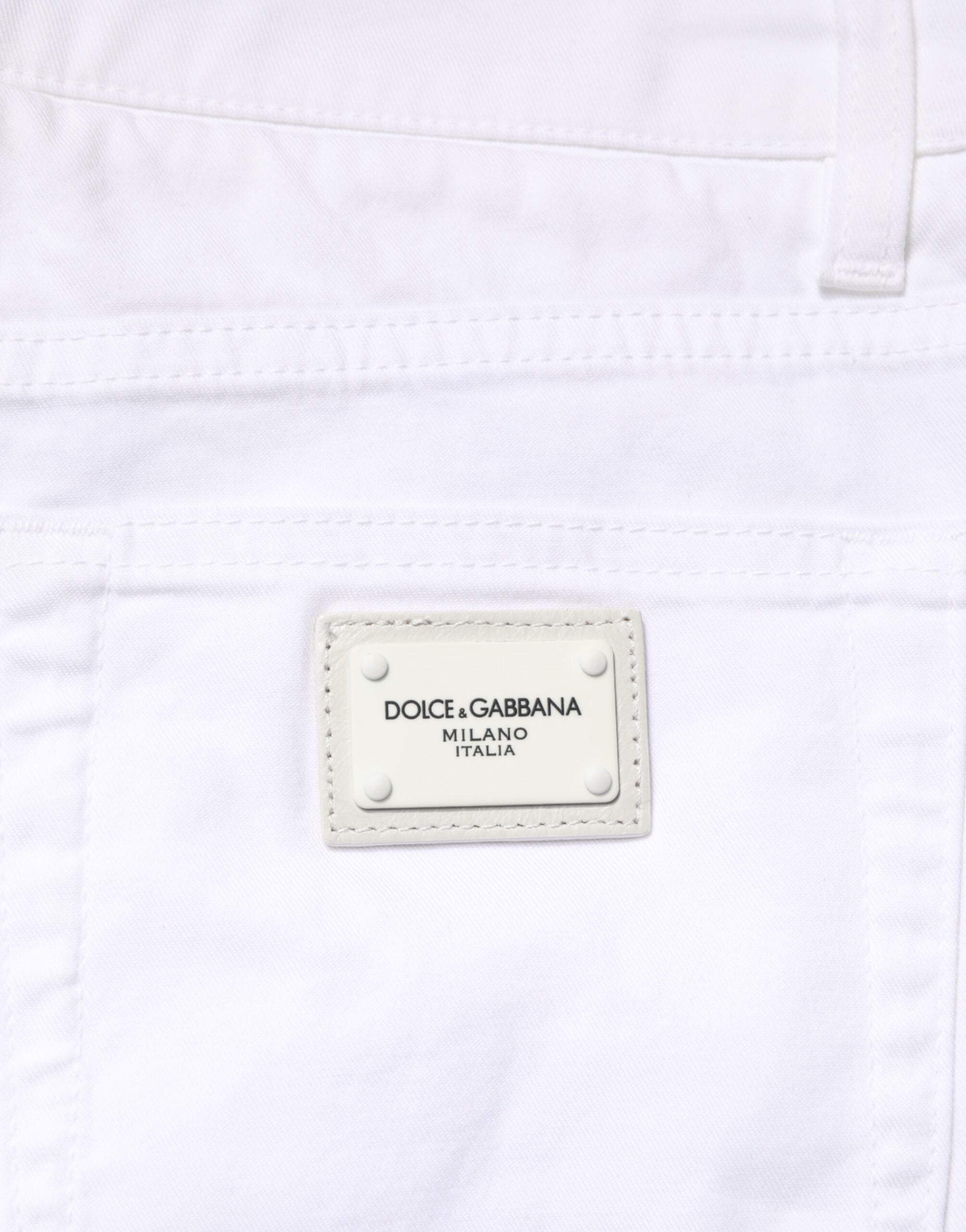 Dolce & Gabbana Men's White Stretch-Cotton Skinny Jeans-6