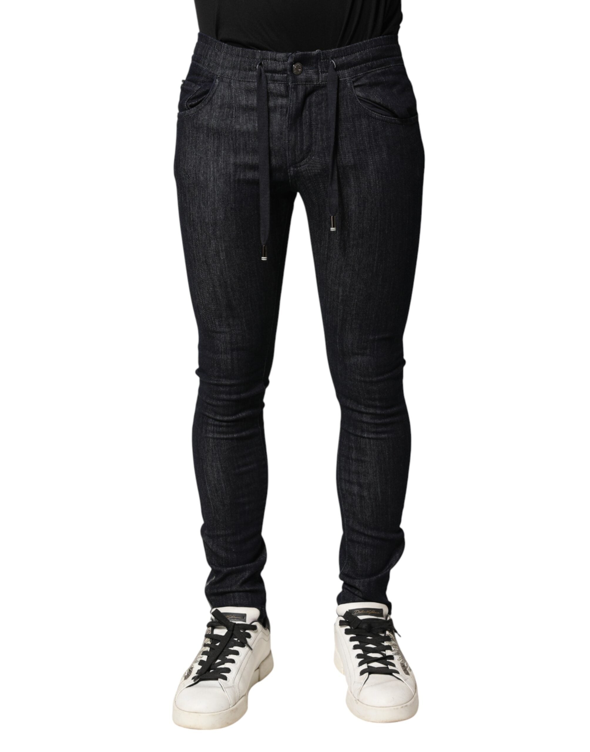 Dolce & Gabbana Men's Black Stretch Cotton Skinny Jeans-2