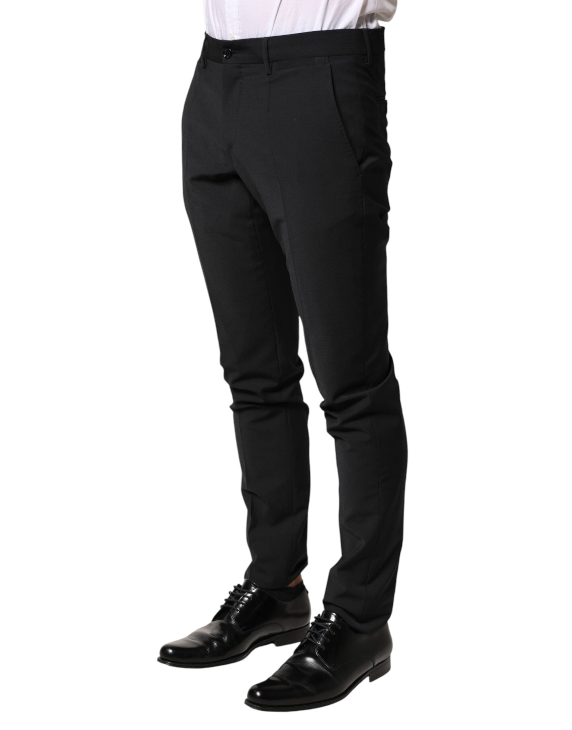 Dolce & Gabbana Men's Black Wool Trousers-3