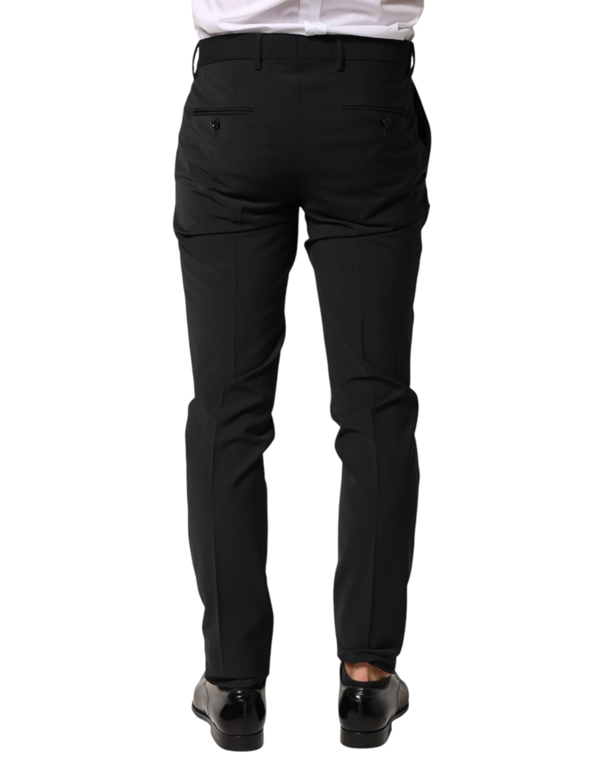 Dolce & Gabbana Men's Black Wool Trousers-4