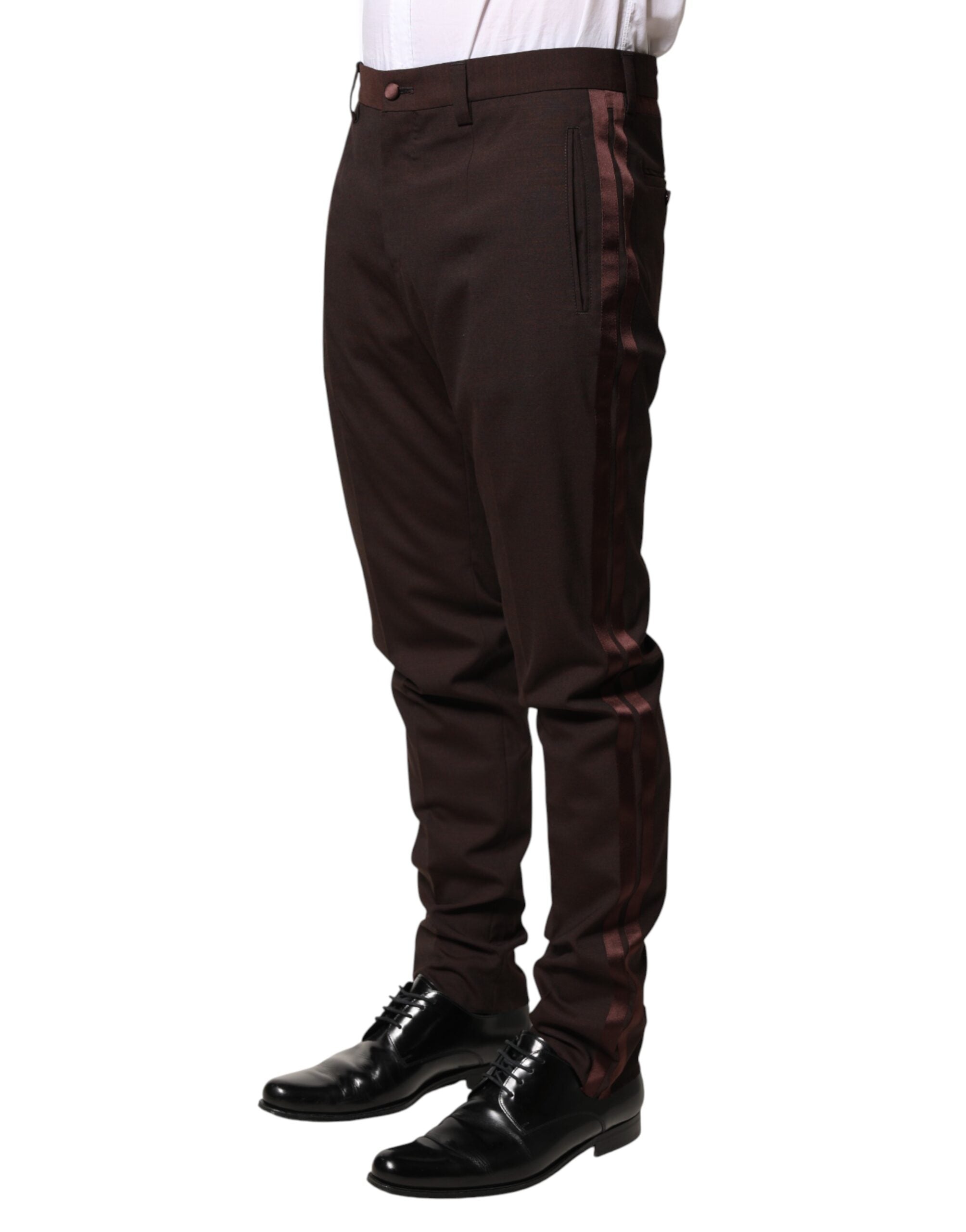 Dolce & Gabbana Men's Brown Polyester Suit Pants-3