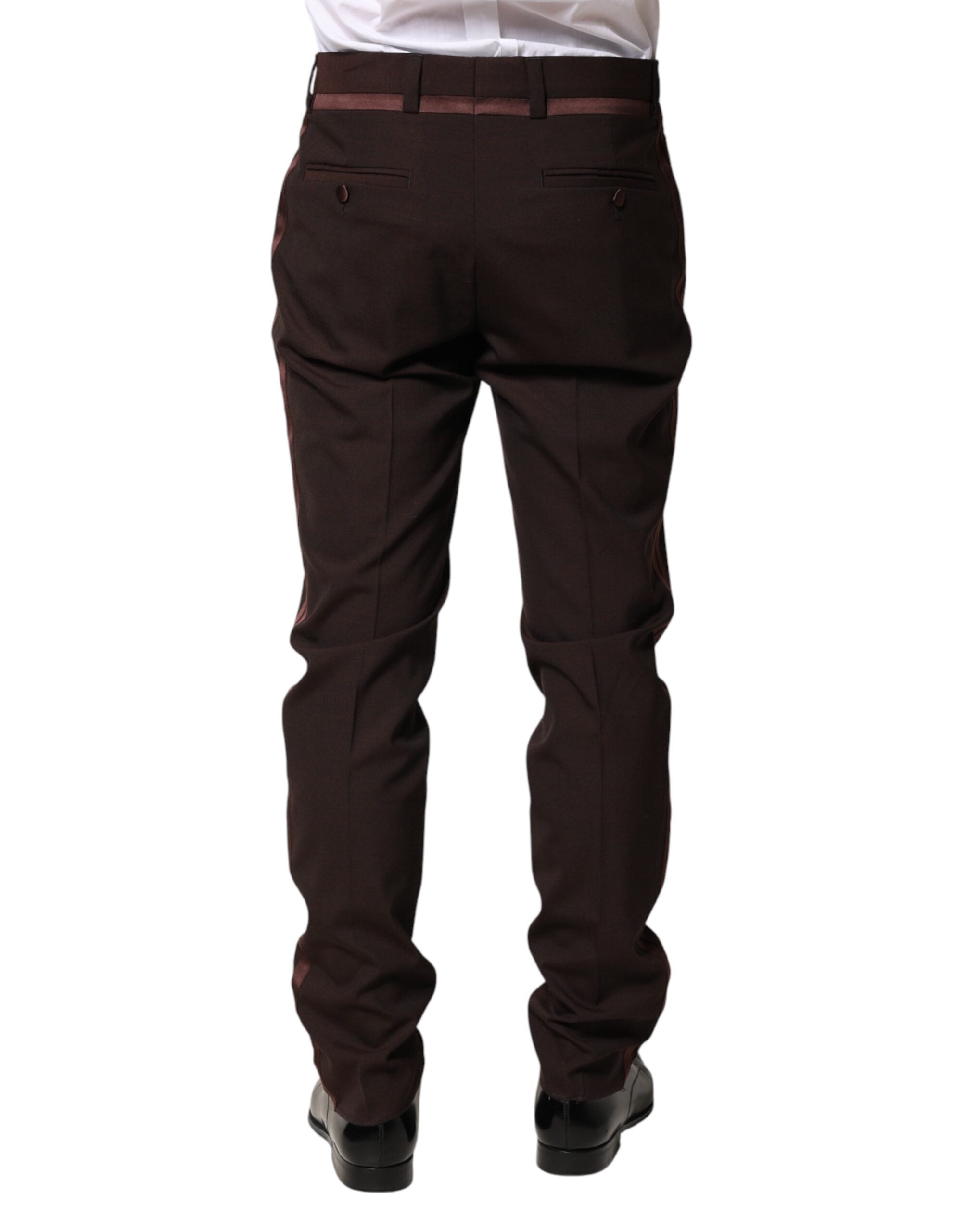 Dolce & Gabbana Men's Brown Polyester Suit Pants-4