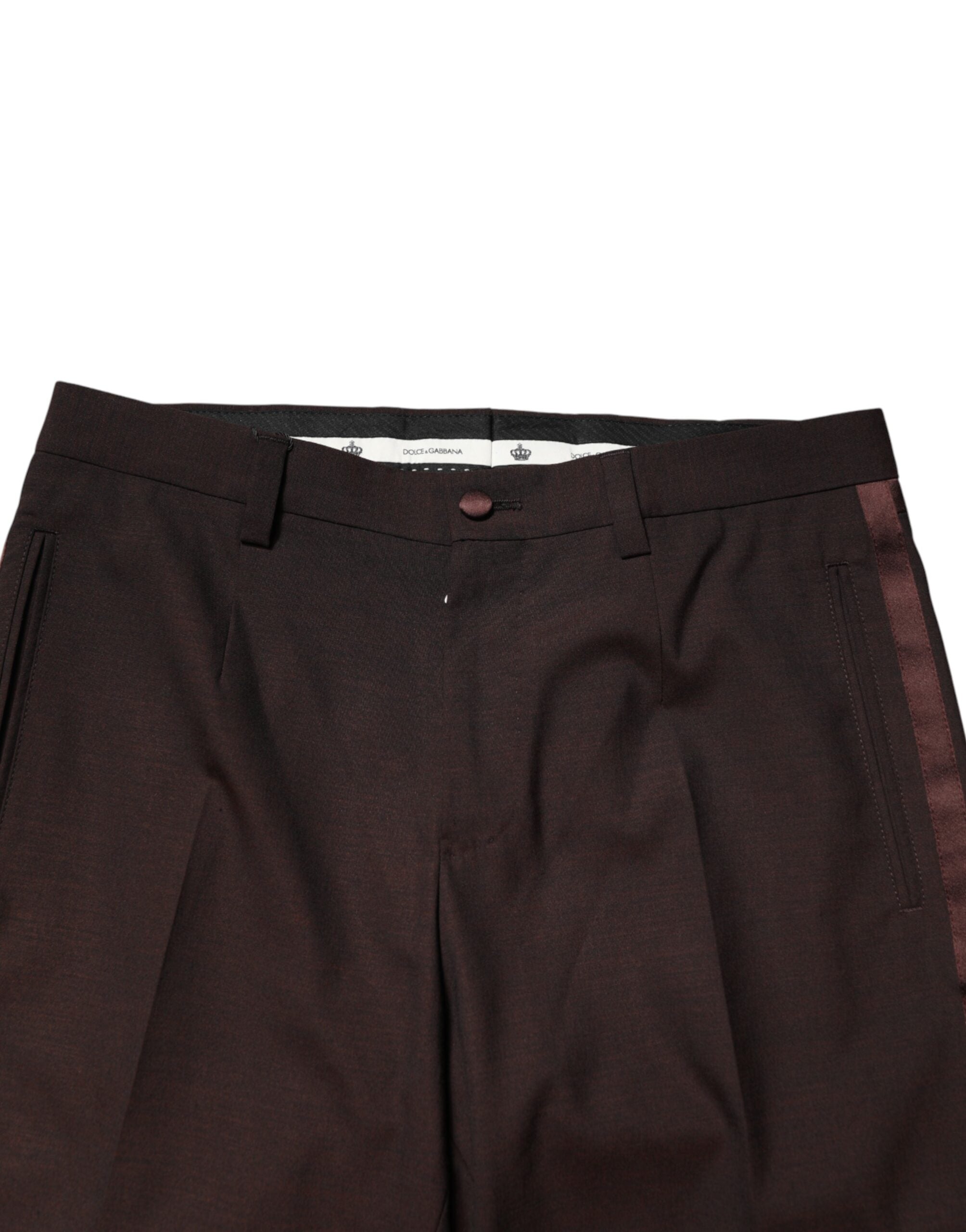 Dolce & Gabbana Men's Brown Polyester Suit Pants-5