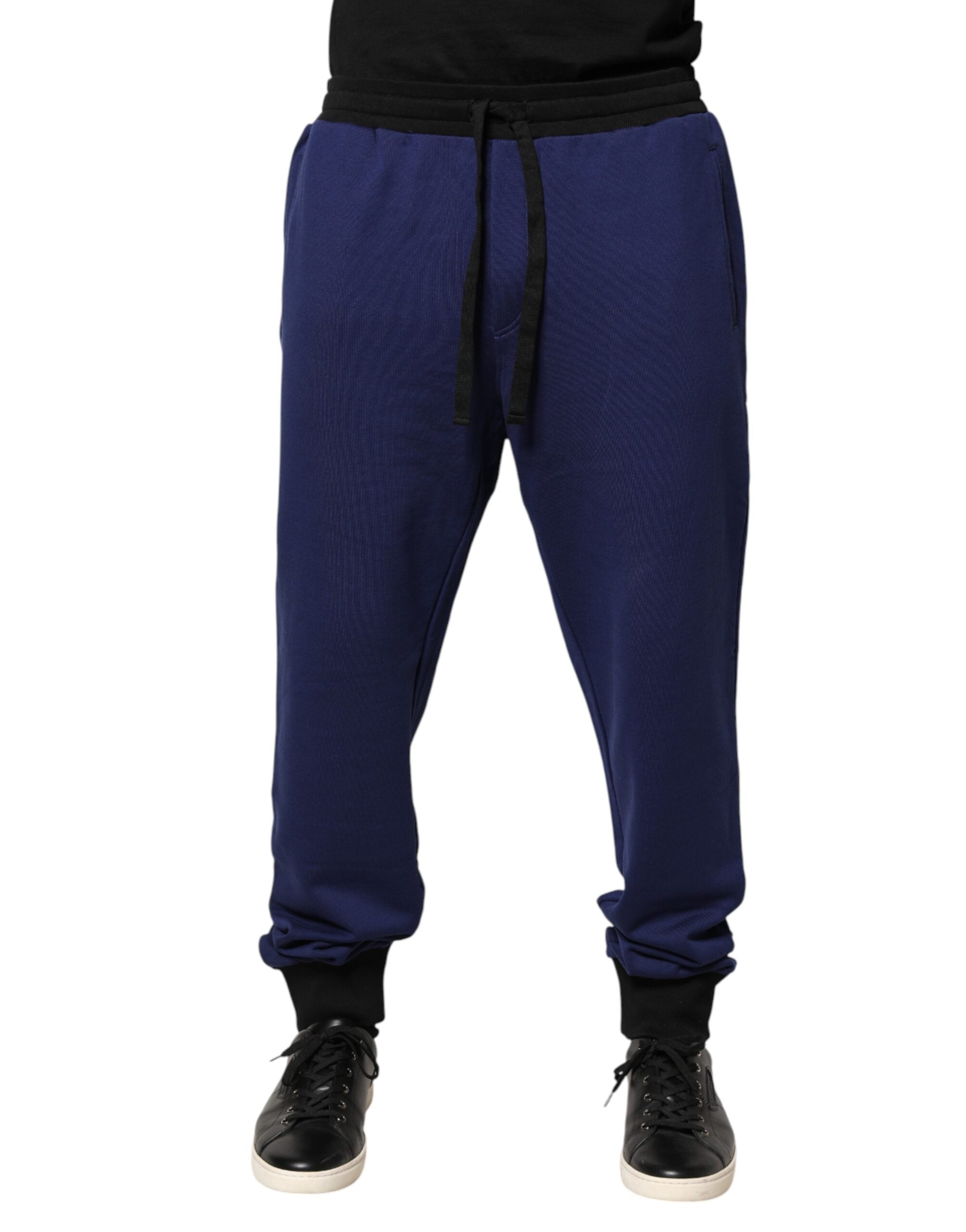 Dolce & Gabbana Blue Mid-Waist Cotton Joggers-2