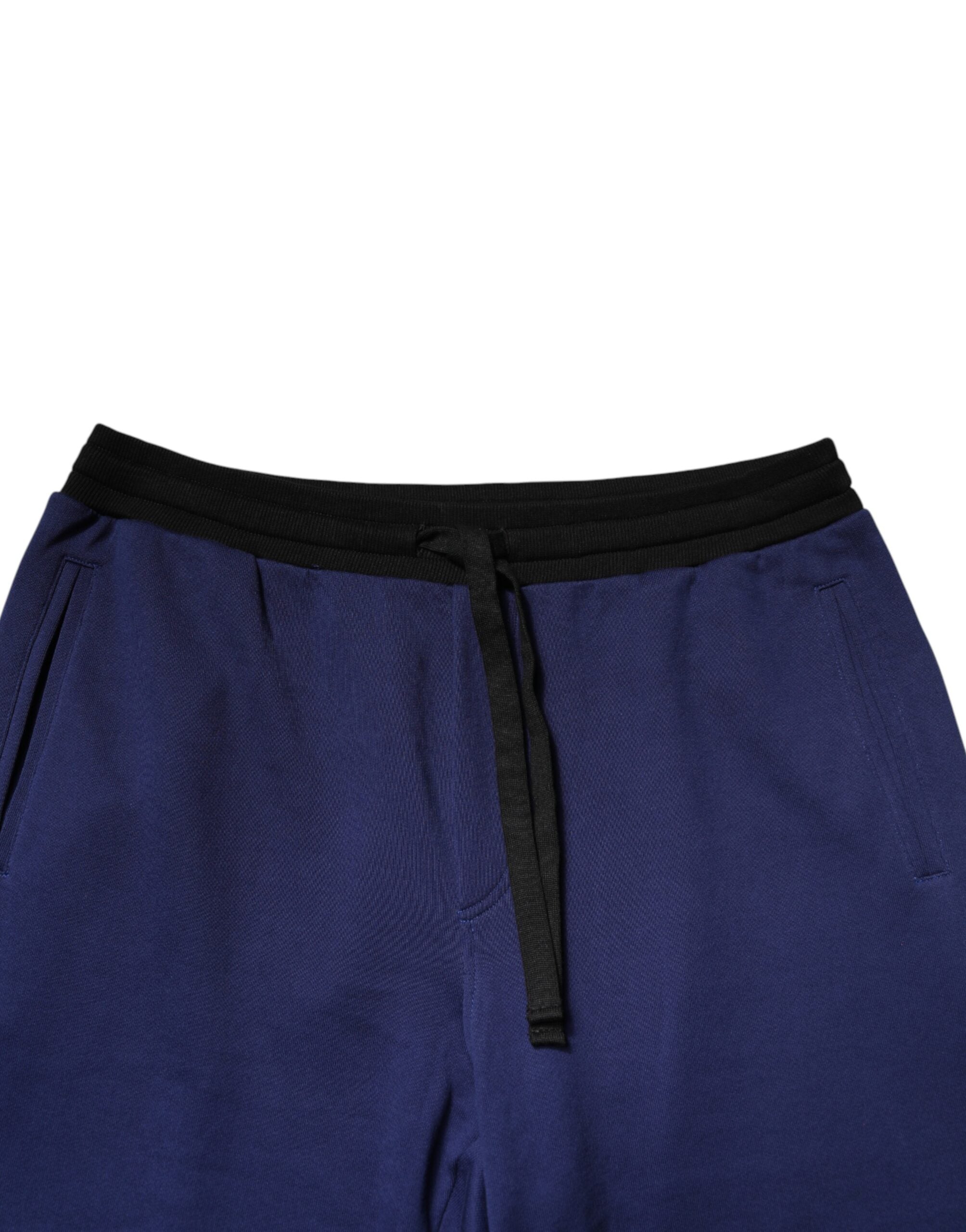 Dolce & Gabbana Blue Mid-Waist Cotton Joggers-5