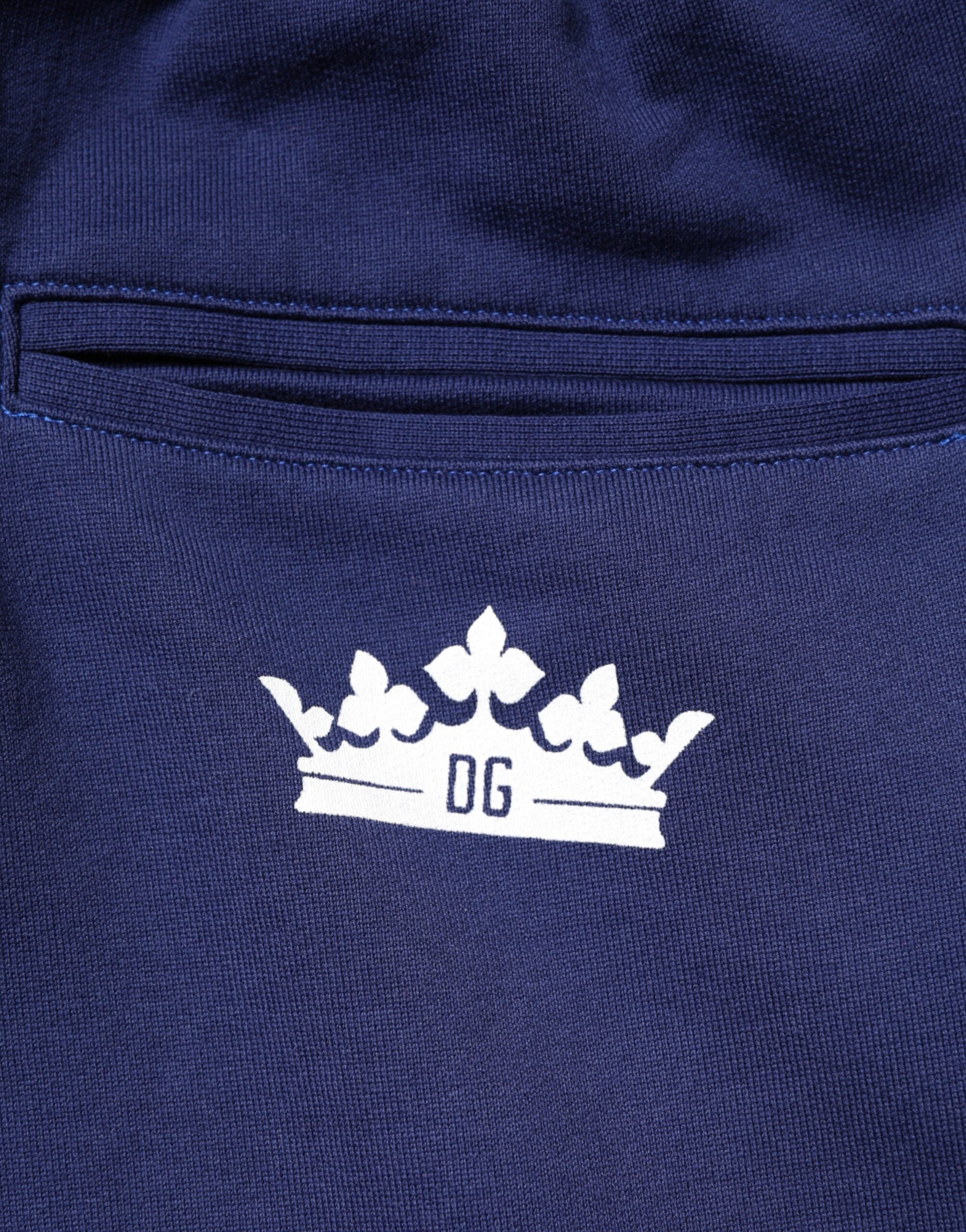Dolce & Gabbana Blue Mid-Waist Cotton Joggers-6
