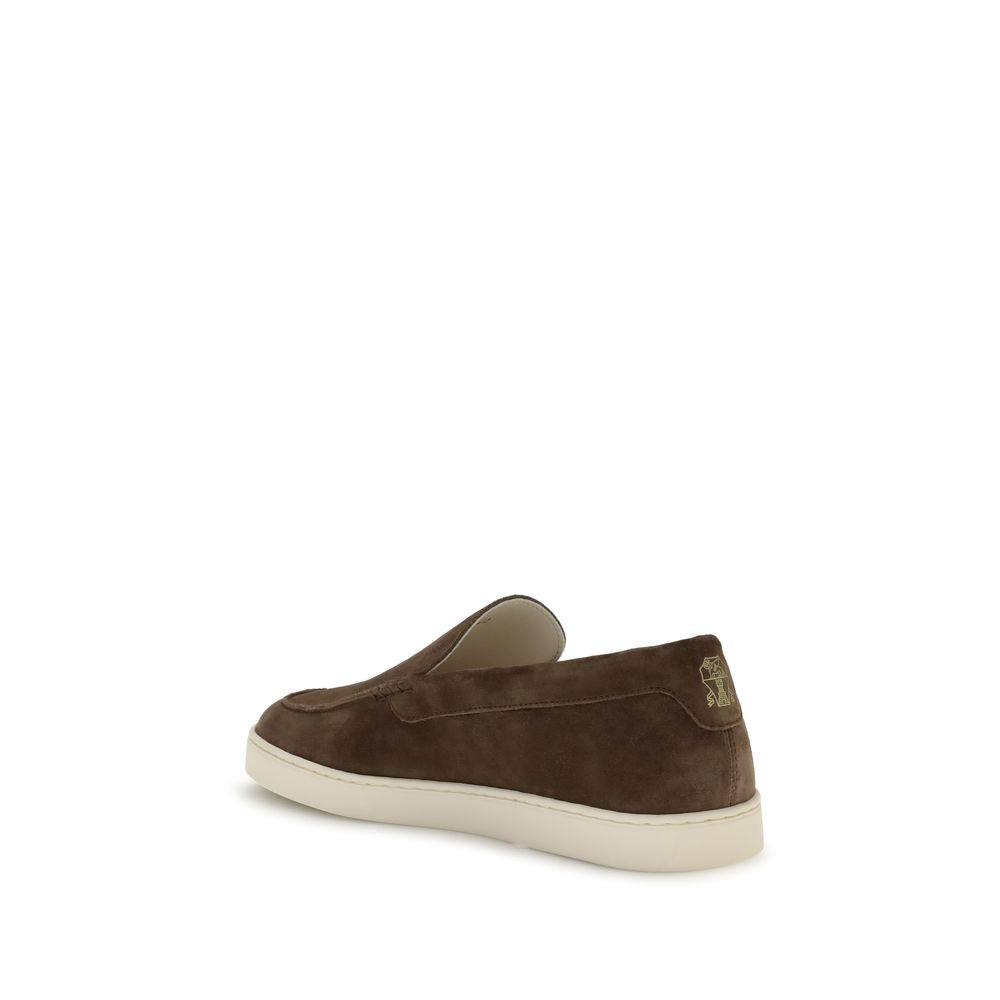 Brunello Cucinelli Brown Calfskin Bos Taurus Slipper-Loafers-3