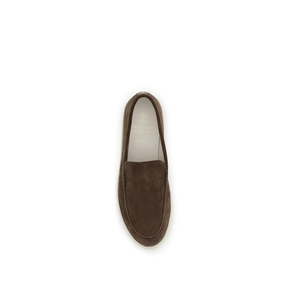 Brunello Cucinelli Brown Calfskin Bos Taurus Slipper-Loafers-4