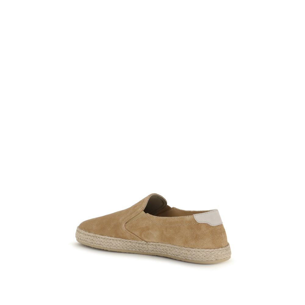Brunello Cucinelli Beige Kalbsleder Bos Taurus Espadrilles-3