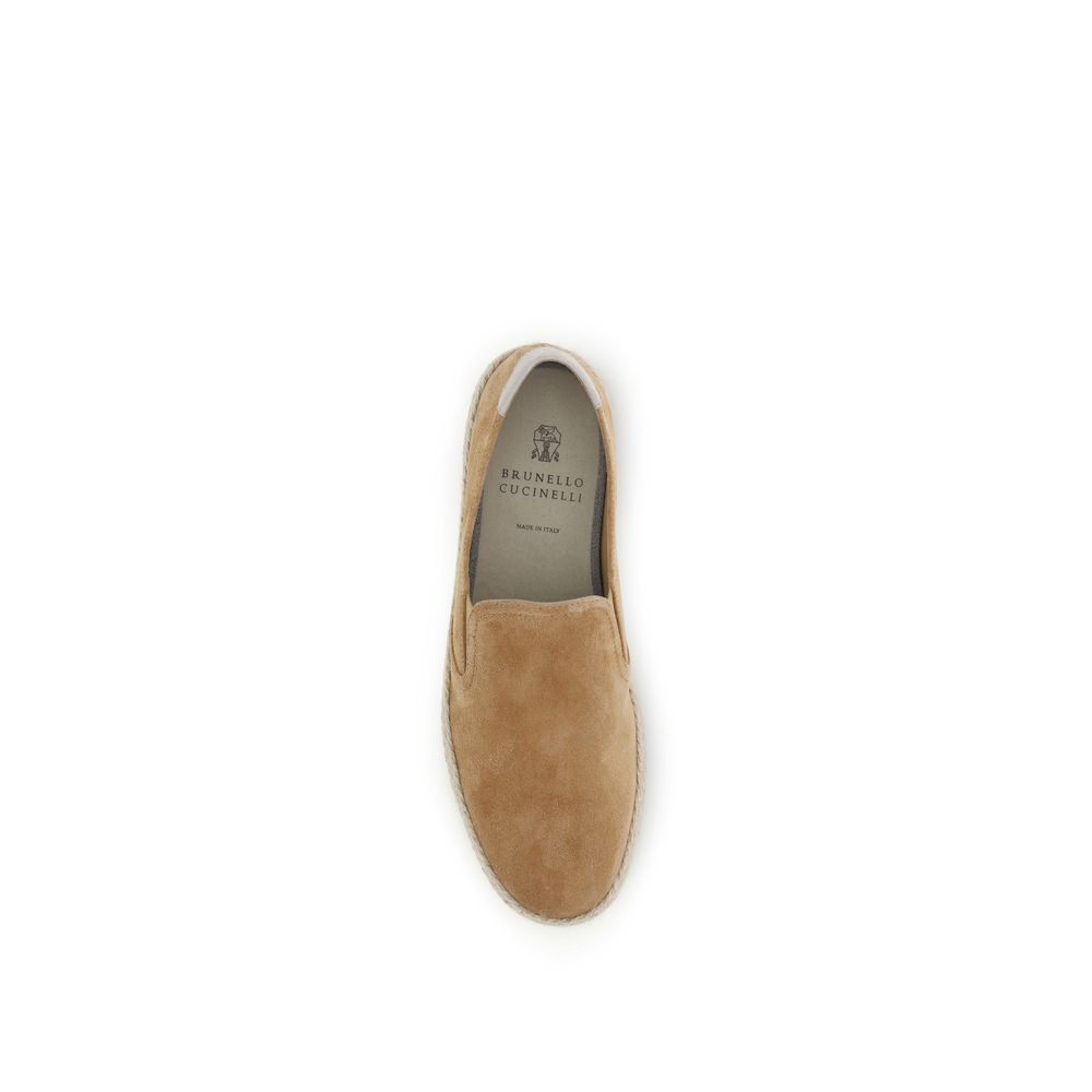Brunello Cucinelli Beige Kalbsleder Bos Taurus Espadrilles-4