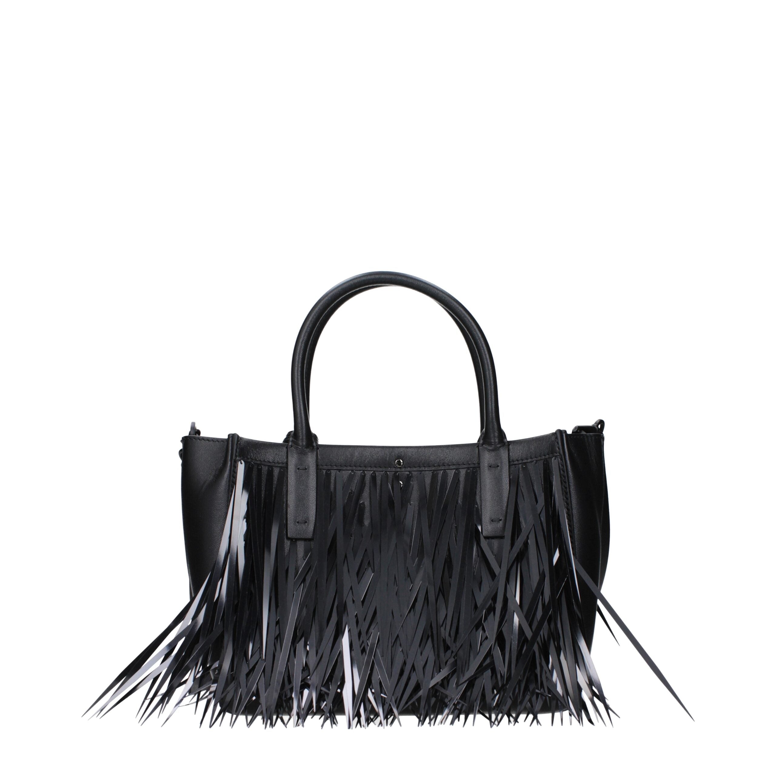 Valentino Garavani Schwarze Lederhandtasche-3