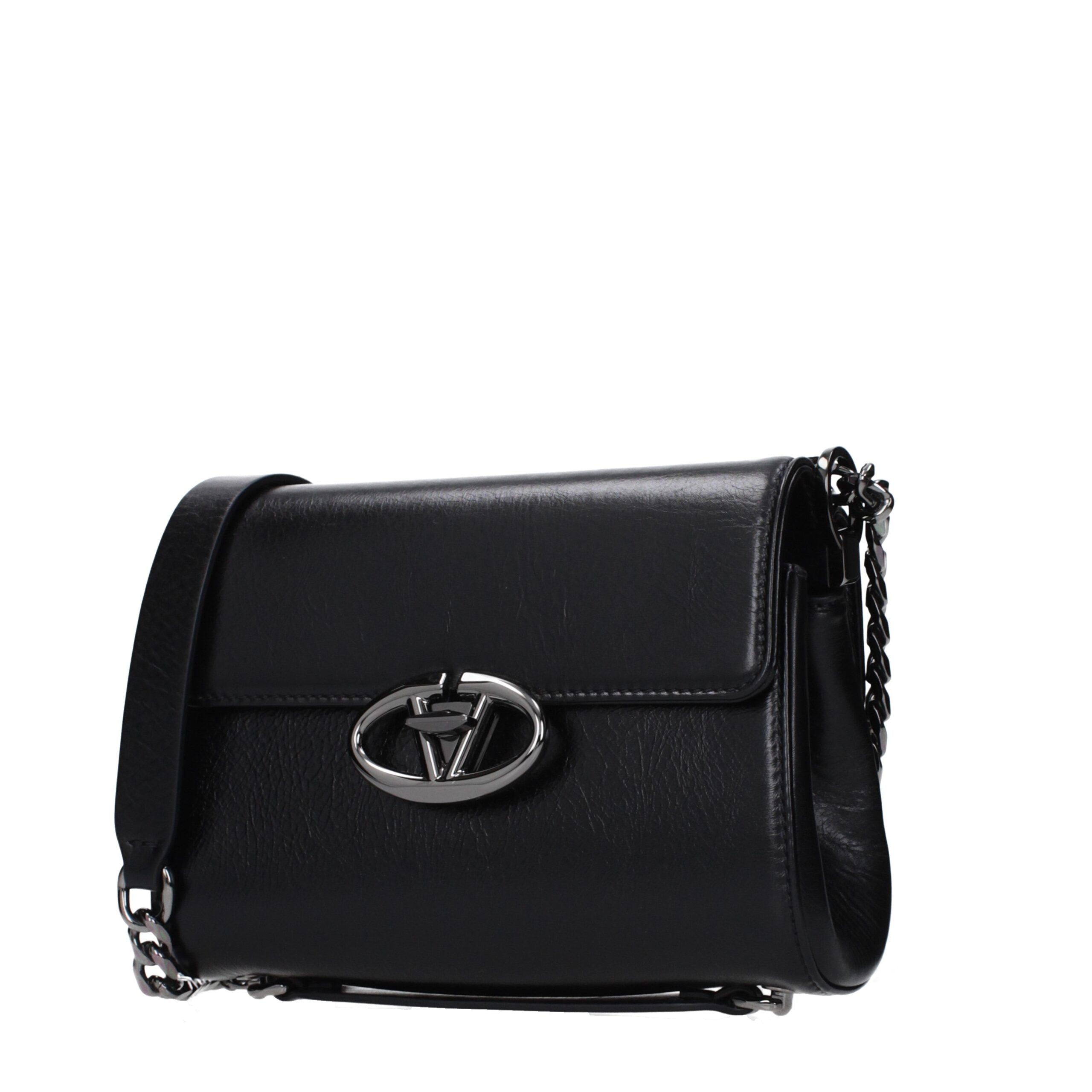 Valentino Garavani Schwarze Leder Umhängetasche-2