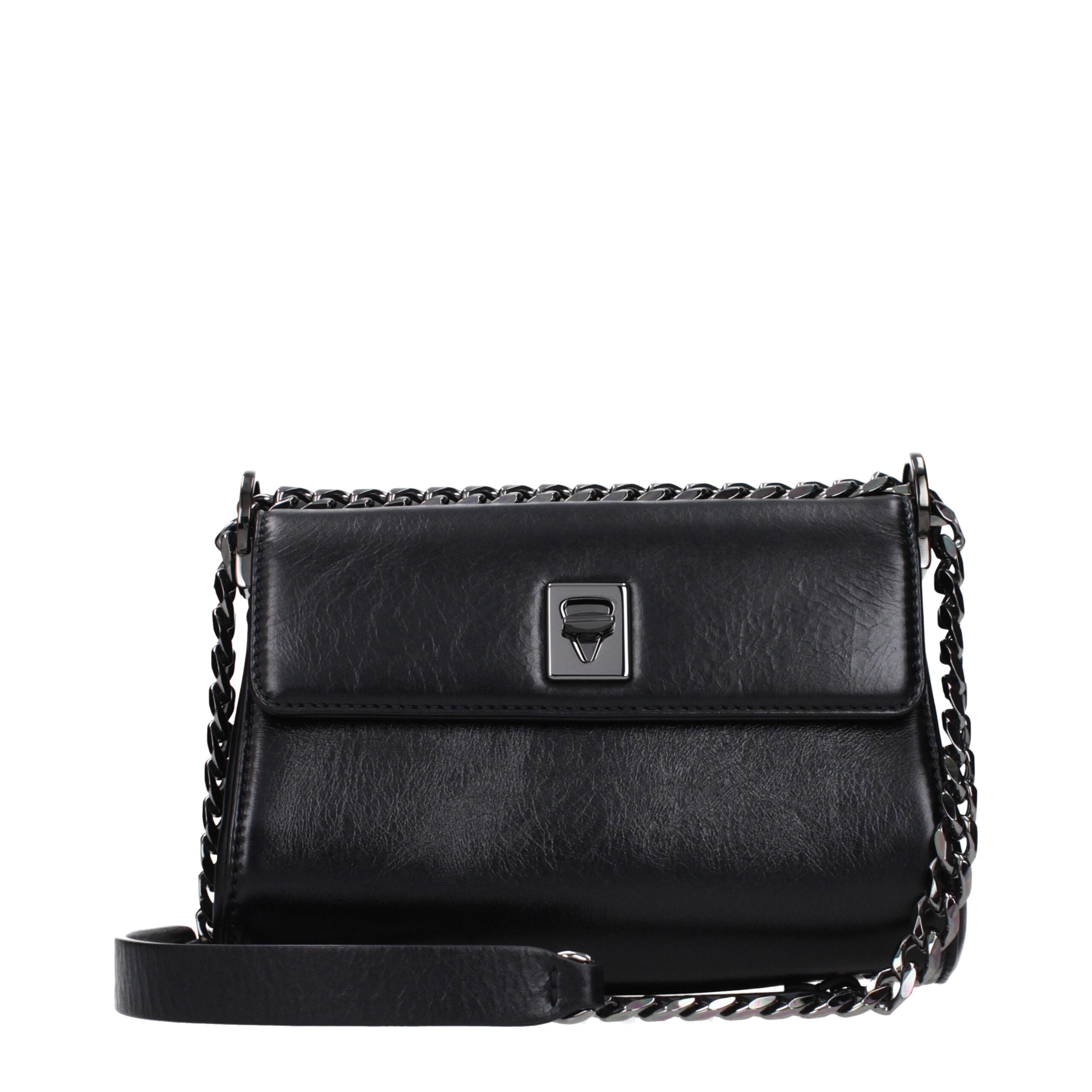 Valentino Garavani Schwarze Leder Umhängetasche-3
