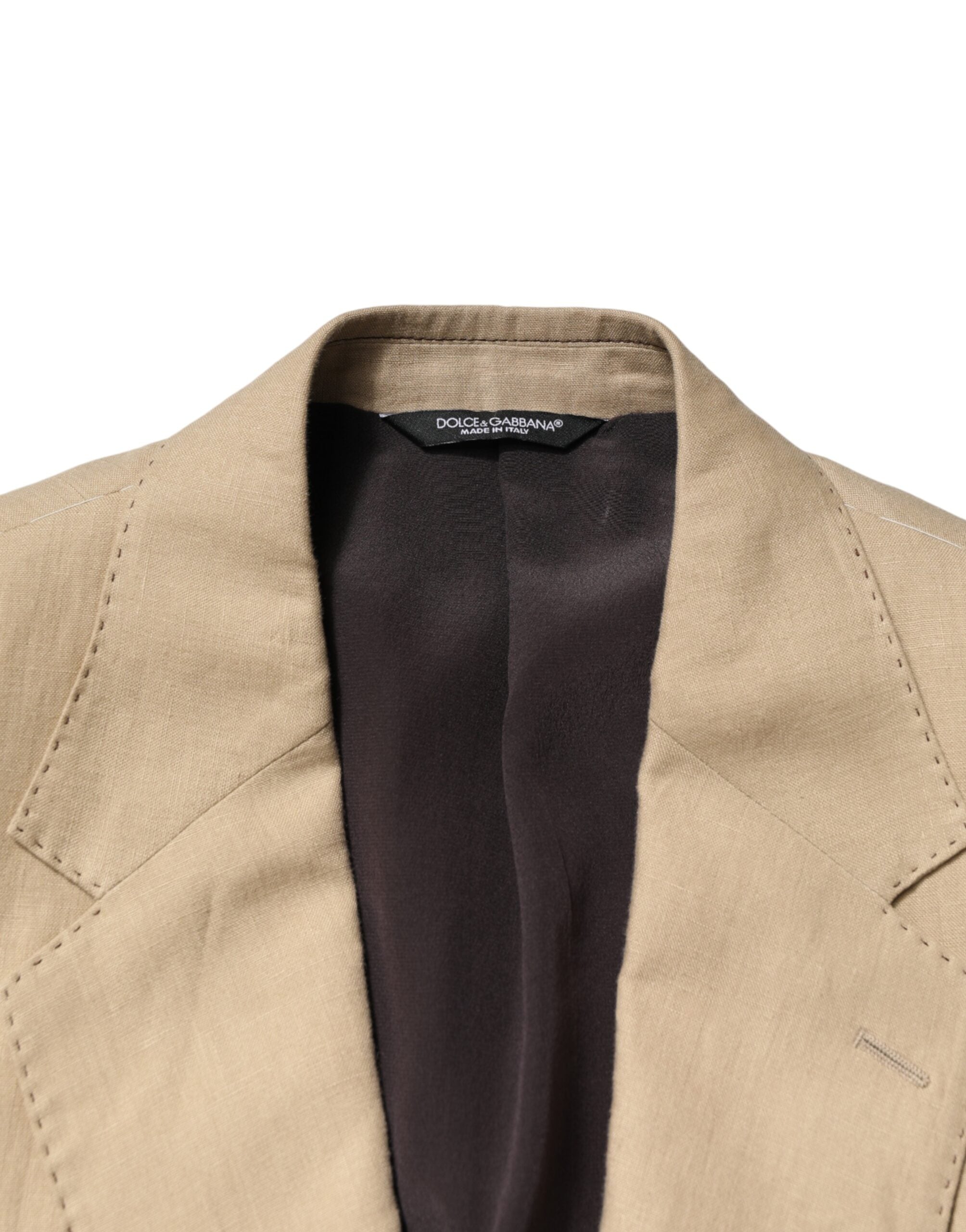 Dolce & Gabbana Beige Linen Two-Piece Suit Jacket-Trousers-5