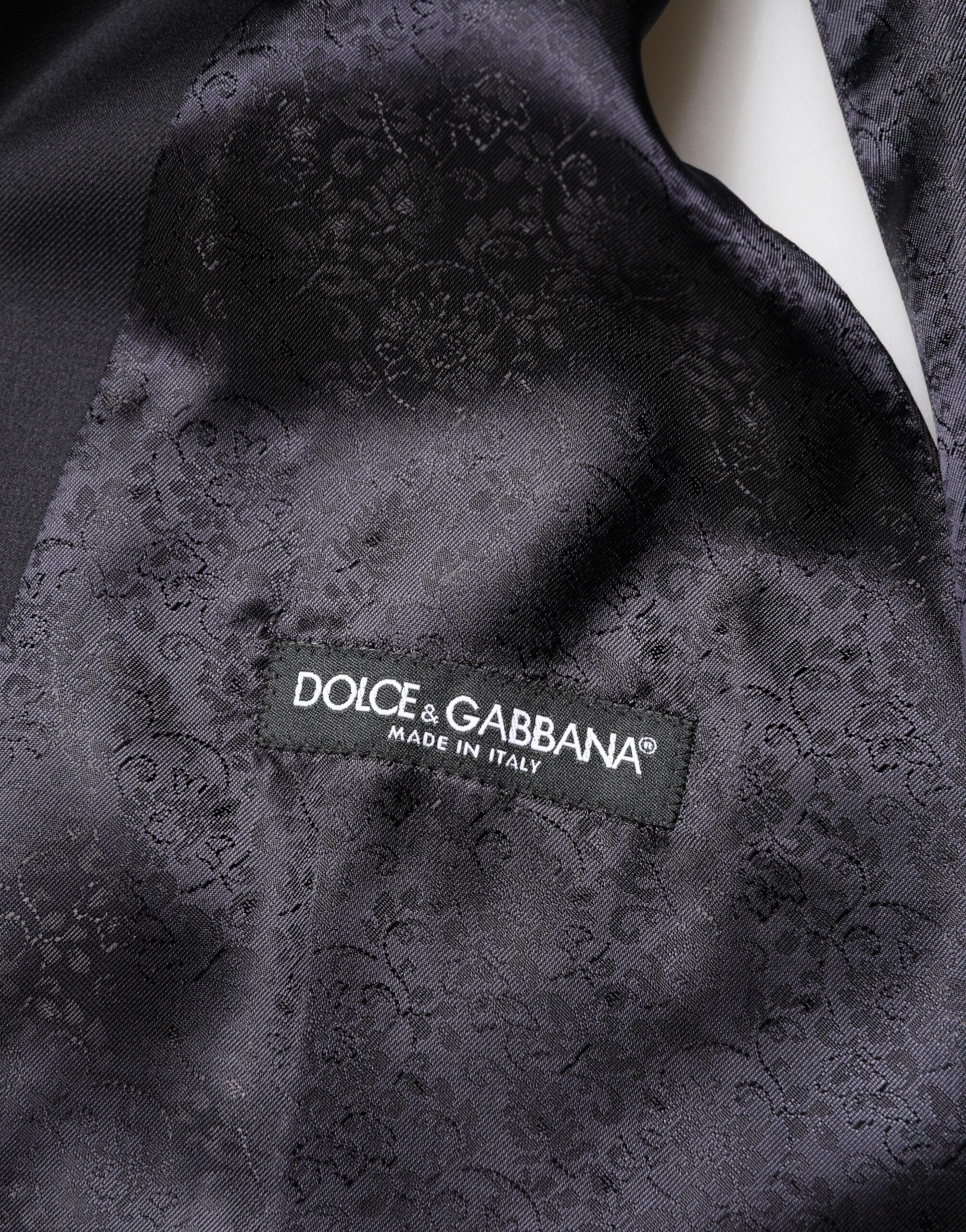 Dolce & Gabbana Schwarzer Woll-Anzug im 3-teiligen Design mit Einreiher-8