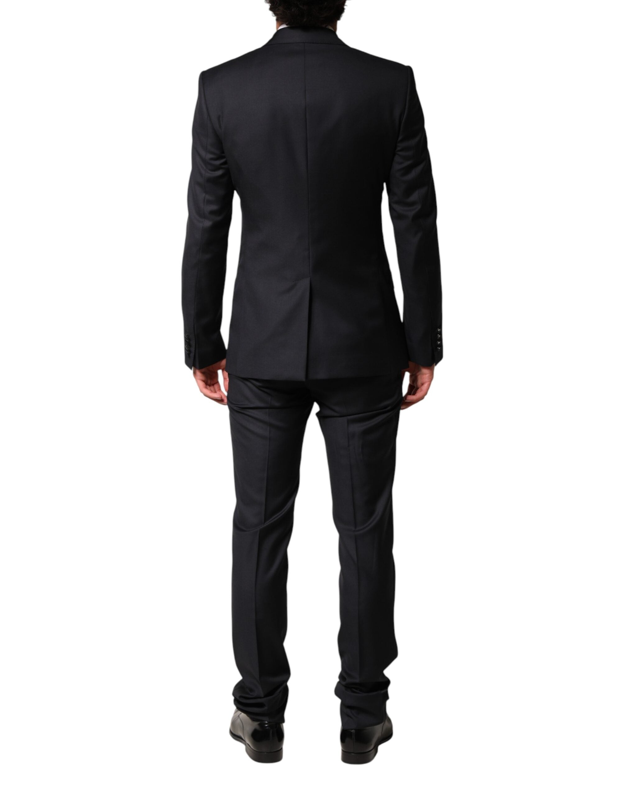 Dolce & Gabbana Schwarzer Woll-Anzug im 3-teiligen Design mit Einreiher-6