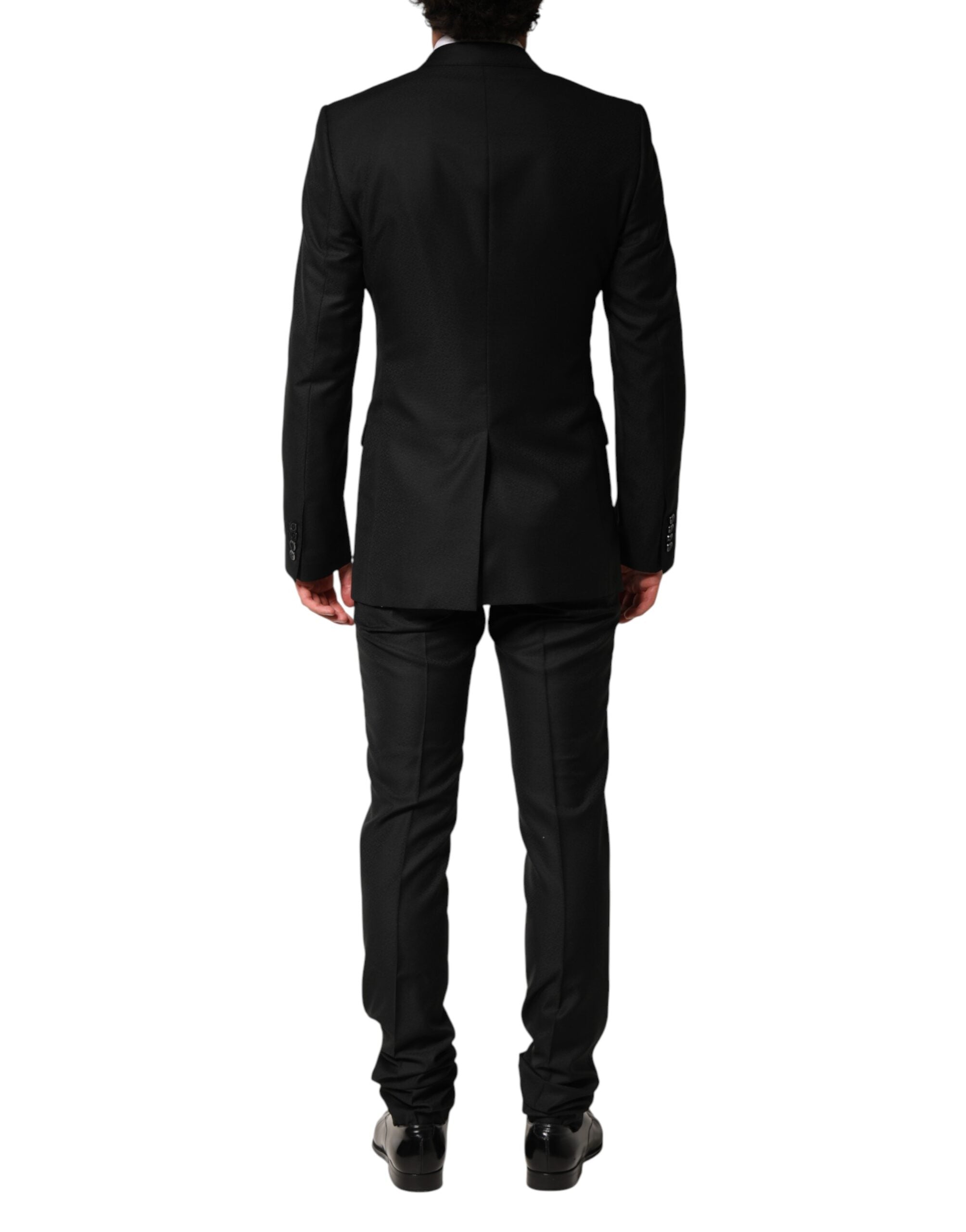 Dolce & Gabbana Black Embroidered Single-Breasted 2-Piece Suit-4