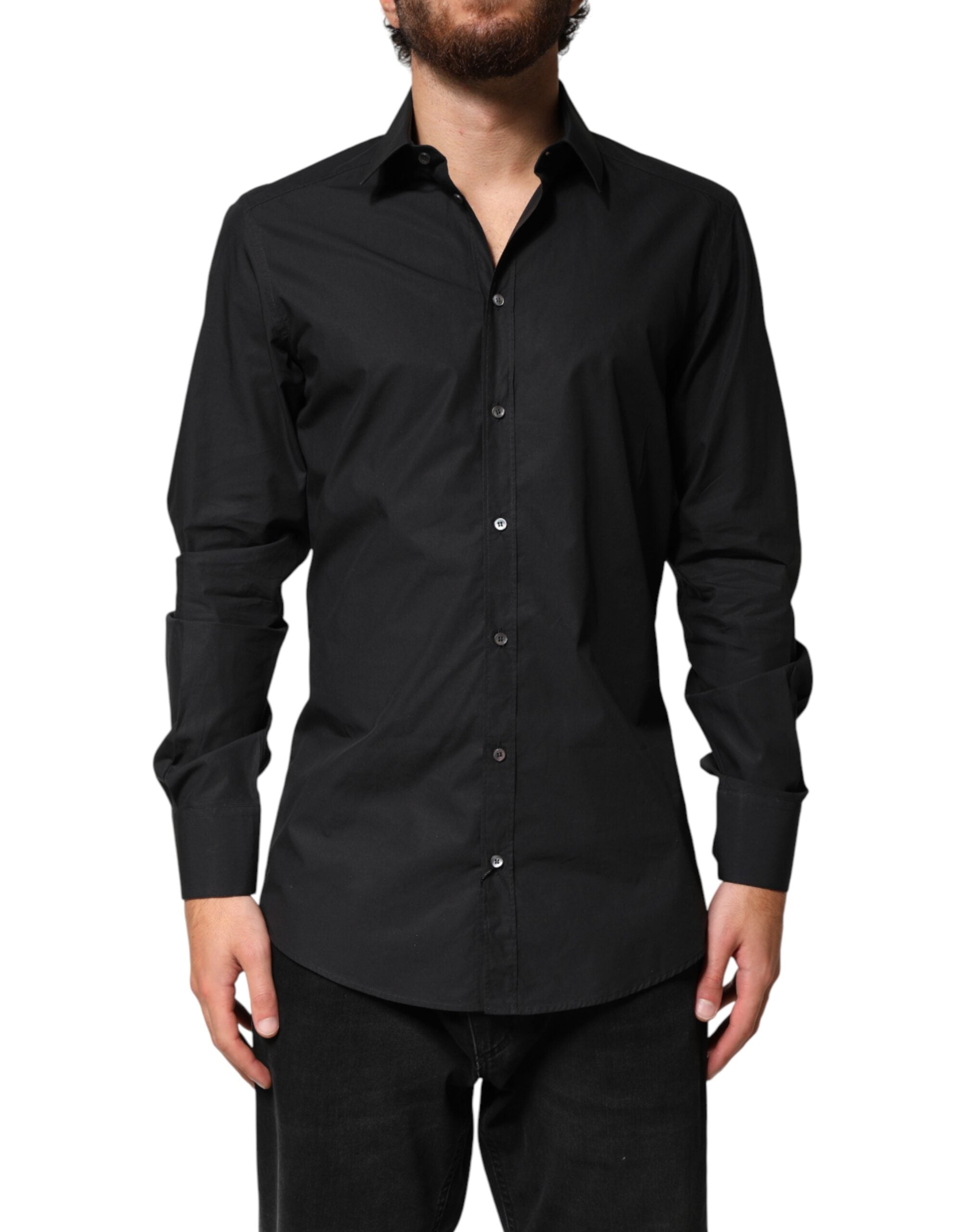 Dolce & Gabbana Black GOLD Cotton Men's Formal Shirt-2