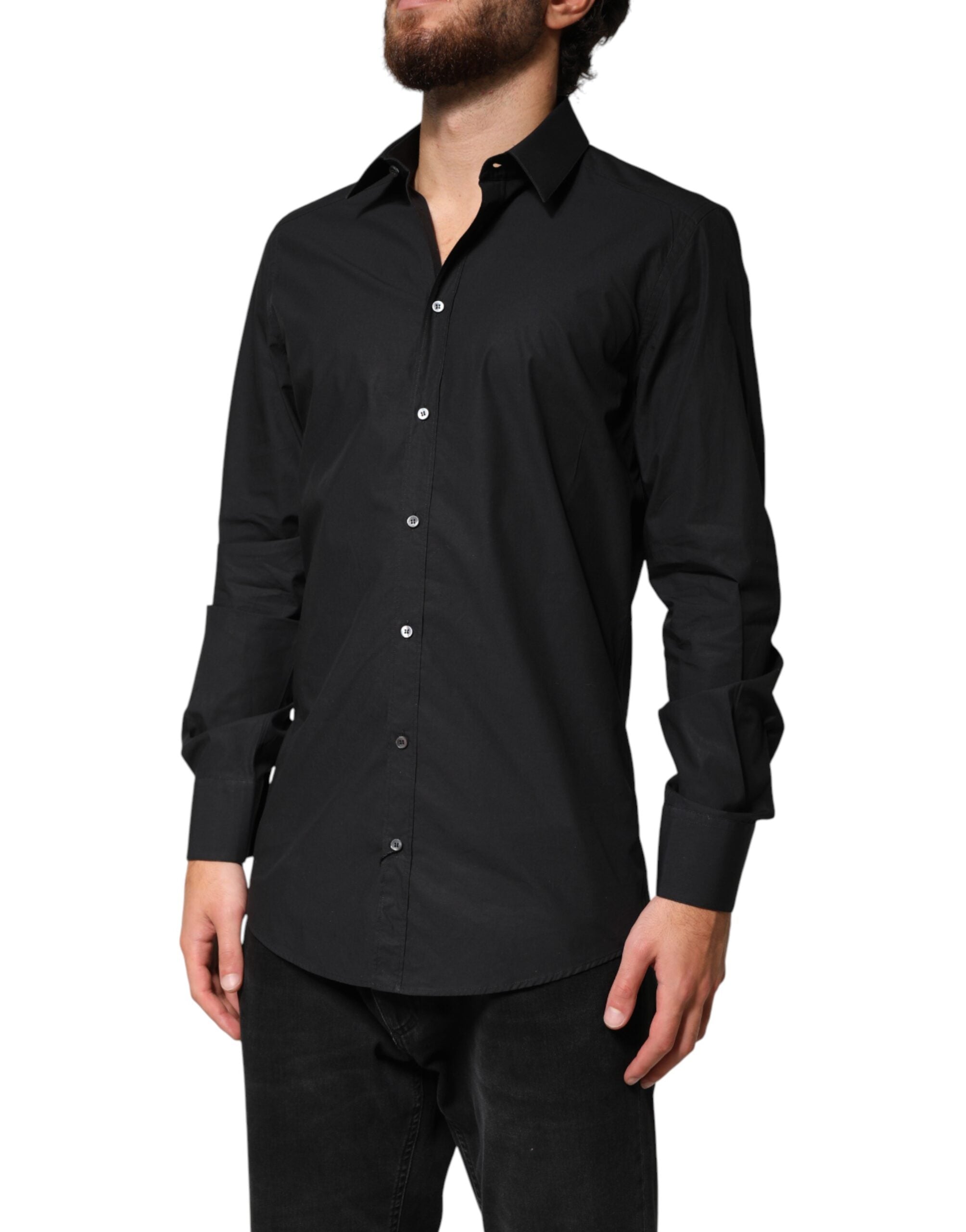 Dolce & Gabbana Black GOLD Cotton Men's Formal Shirt-3
