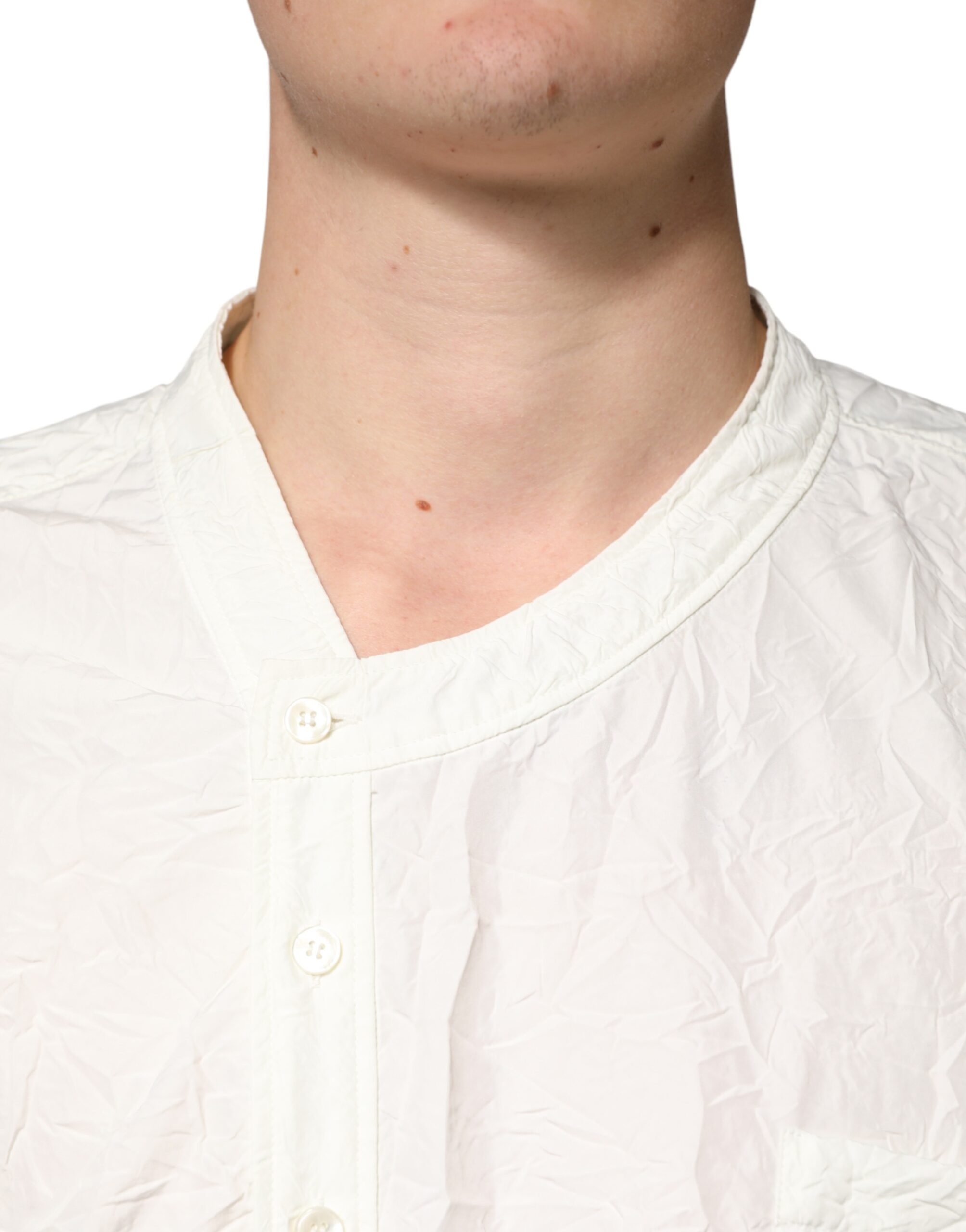 Dolce & Gabbana Weißes Herrenhemd aus Baumwolle mit langen Ärmeln-5