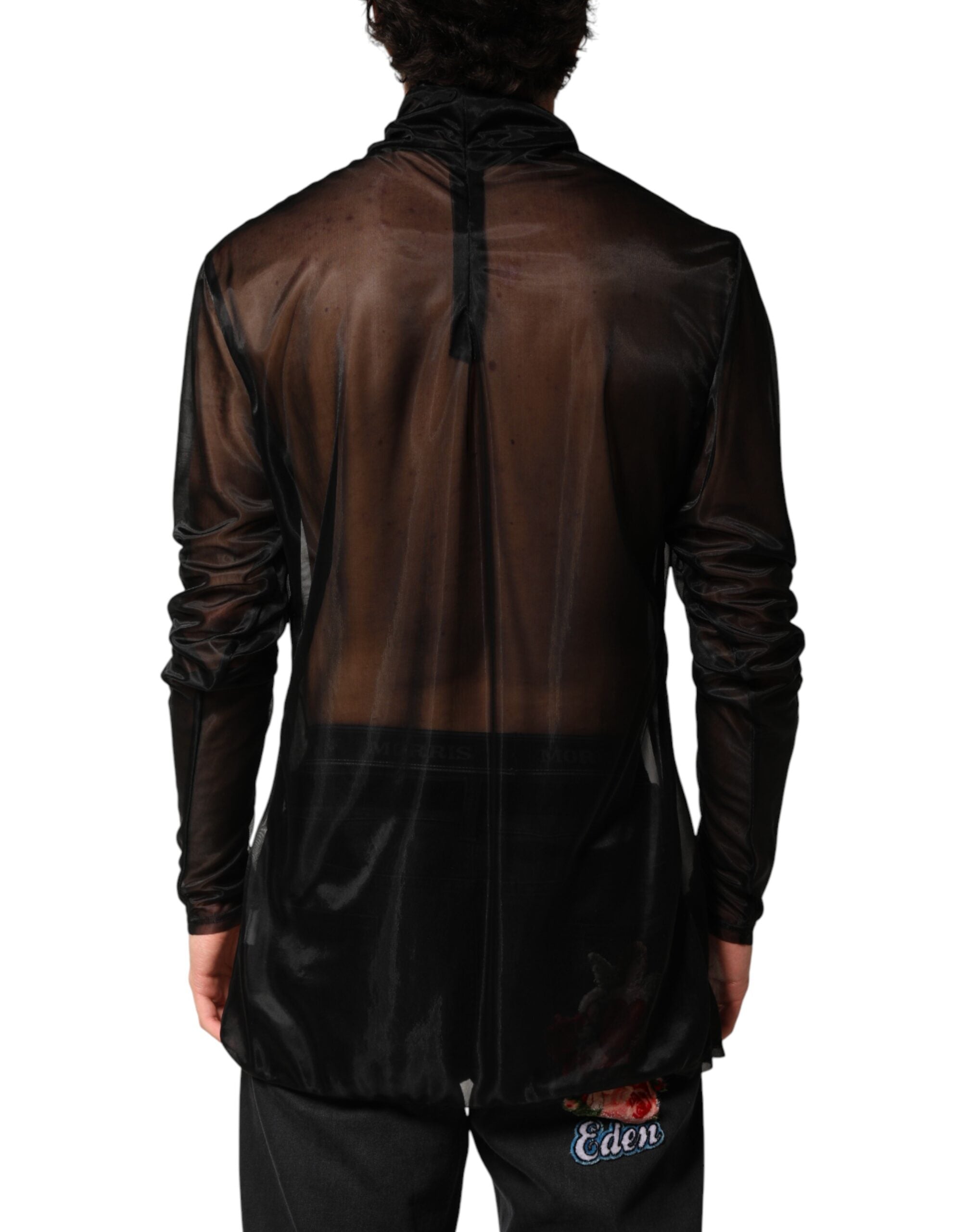 Dolce & Gabbana Black Transparent Long Sleeve Turtleneck-4
