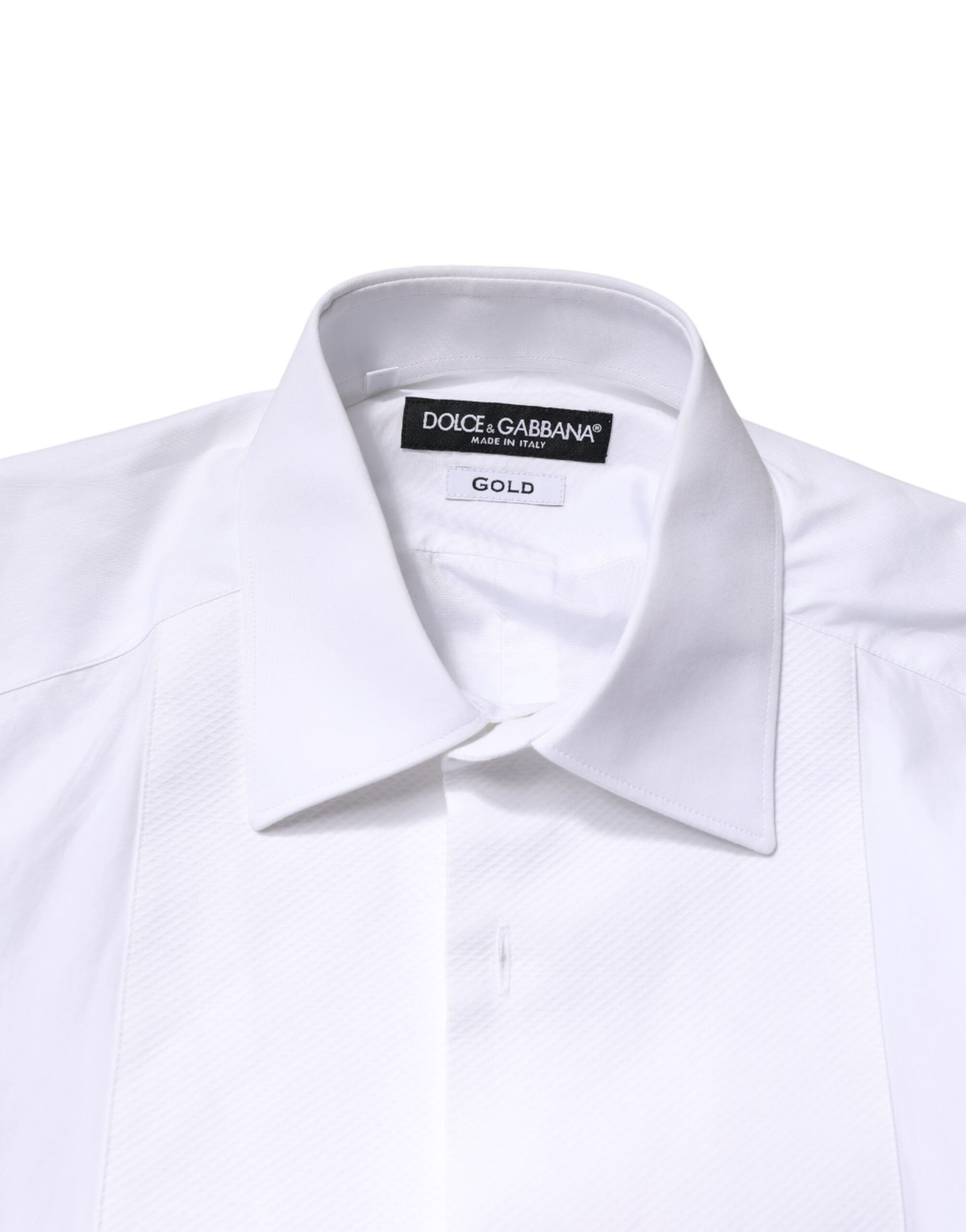 Dolce & Gabbana White Cotton Formal Shirt with GOLD Collar-5
