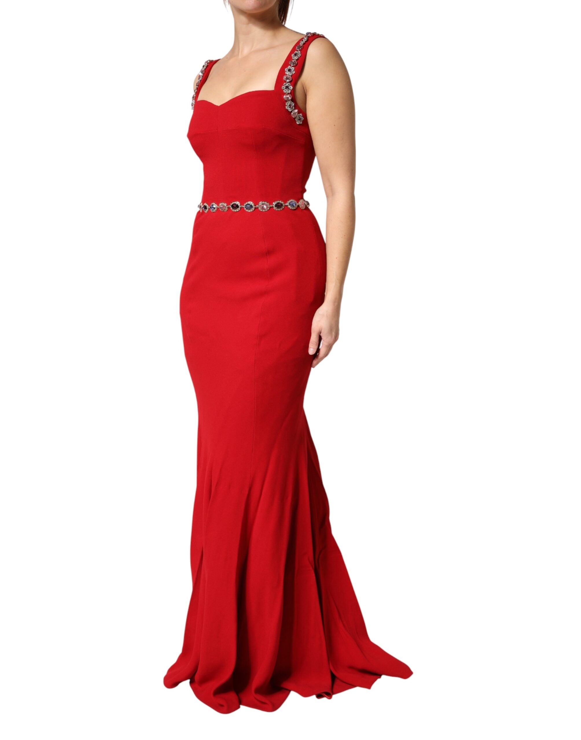 Dolce & Gabbana Red Embellished Cady Mermaid Gown-3