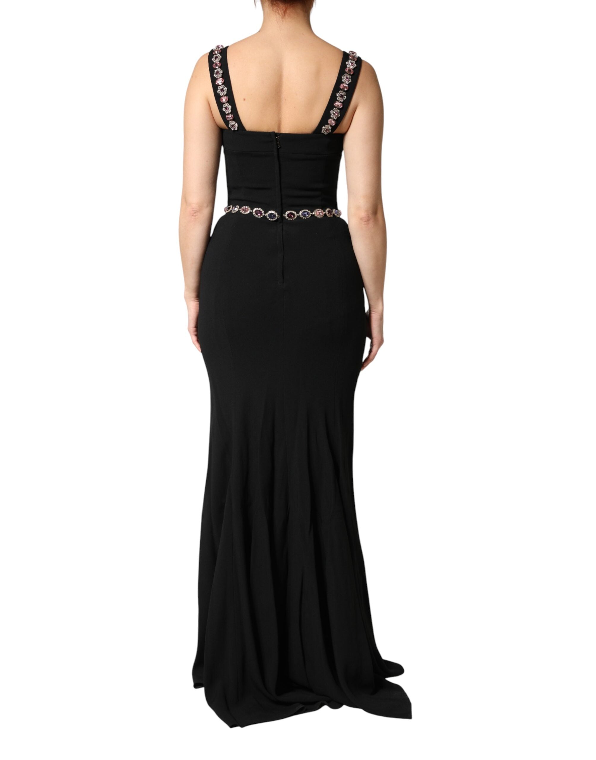Dolce & Gabbana Black Embellished Sheath Mermaid Evening Dress-4