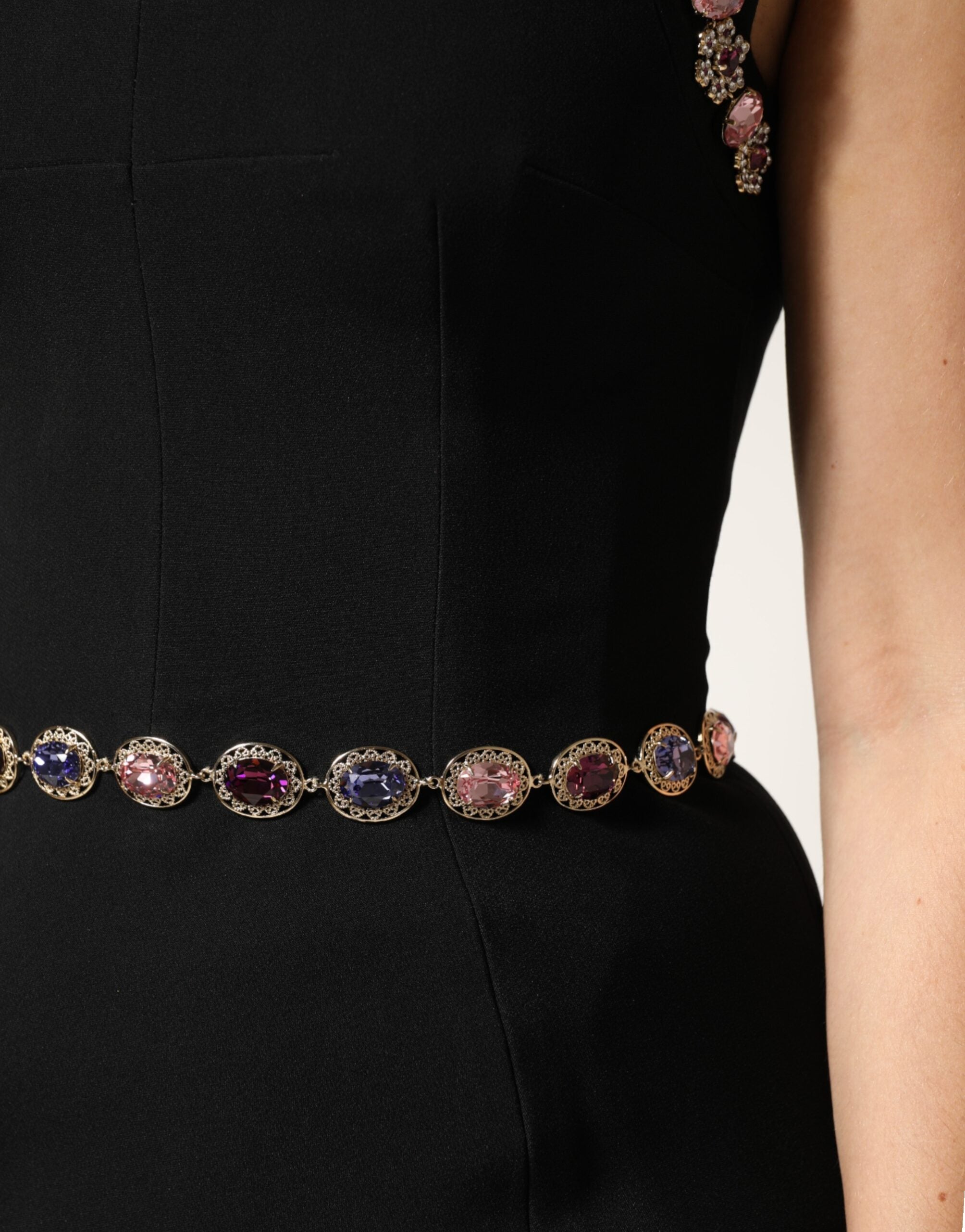 Dolce & Gabbana Black Embellished Sheath Mermaid Evening Dress-7