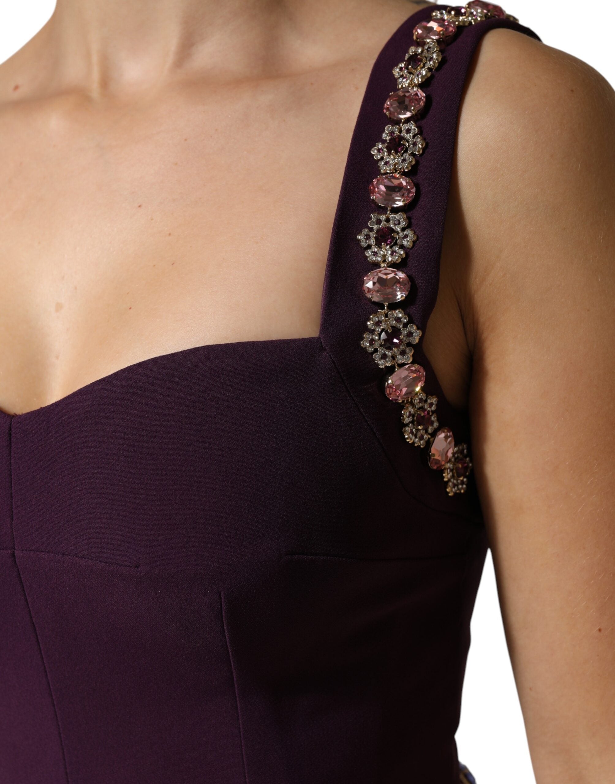Dolce & Gabbana Violet Embellished Sheath Mermaid Gown Dress-6