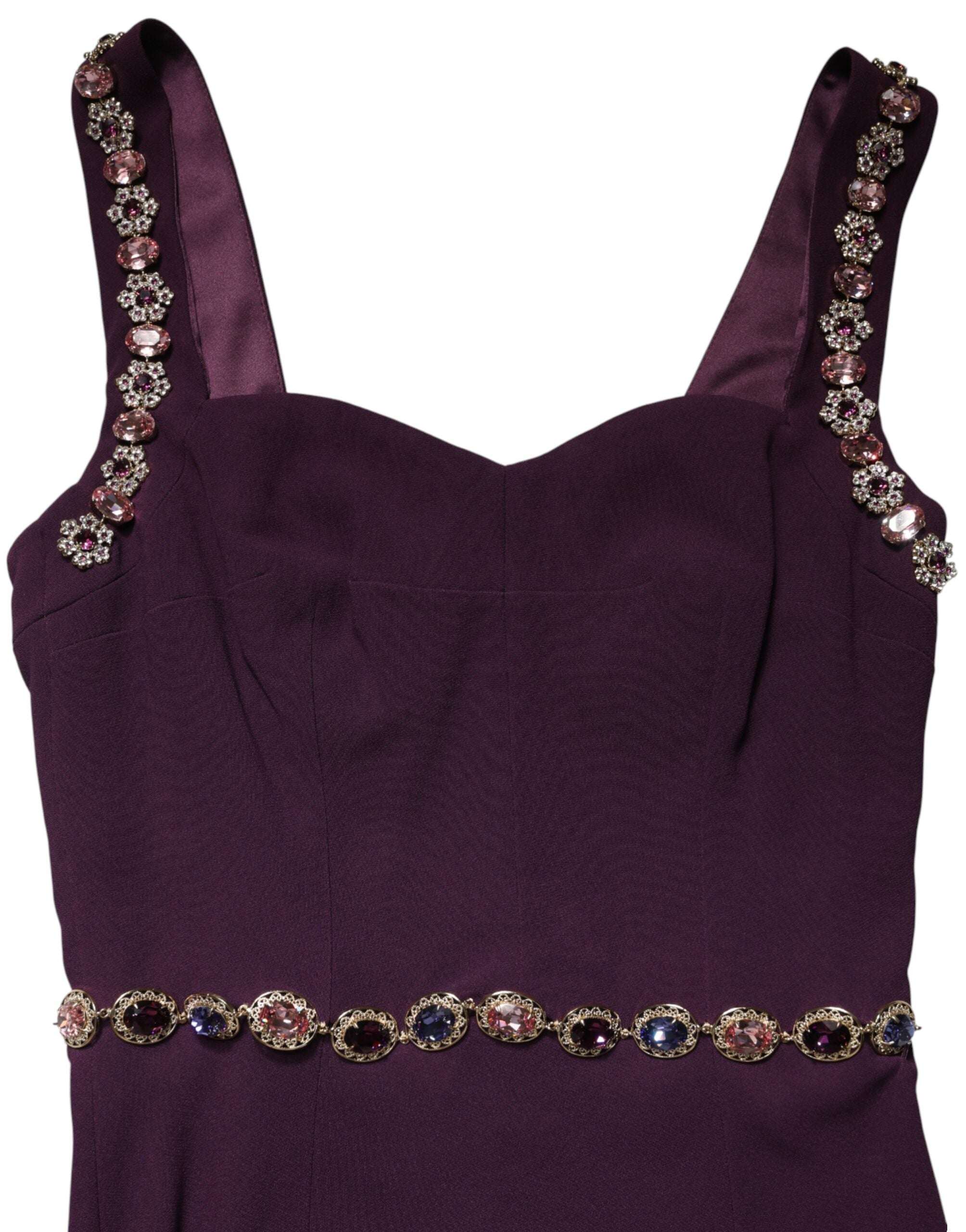 Dolce & Gabbana Violet Embellished Sheath Mermaid Gown Dress-7