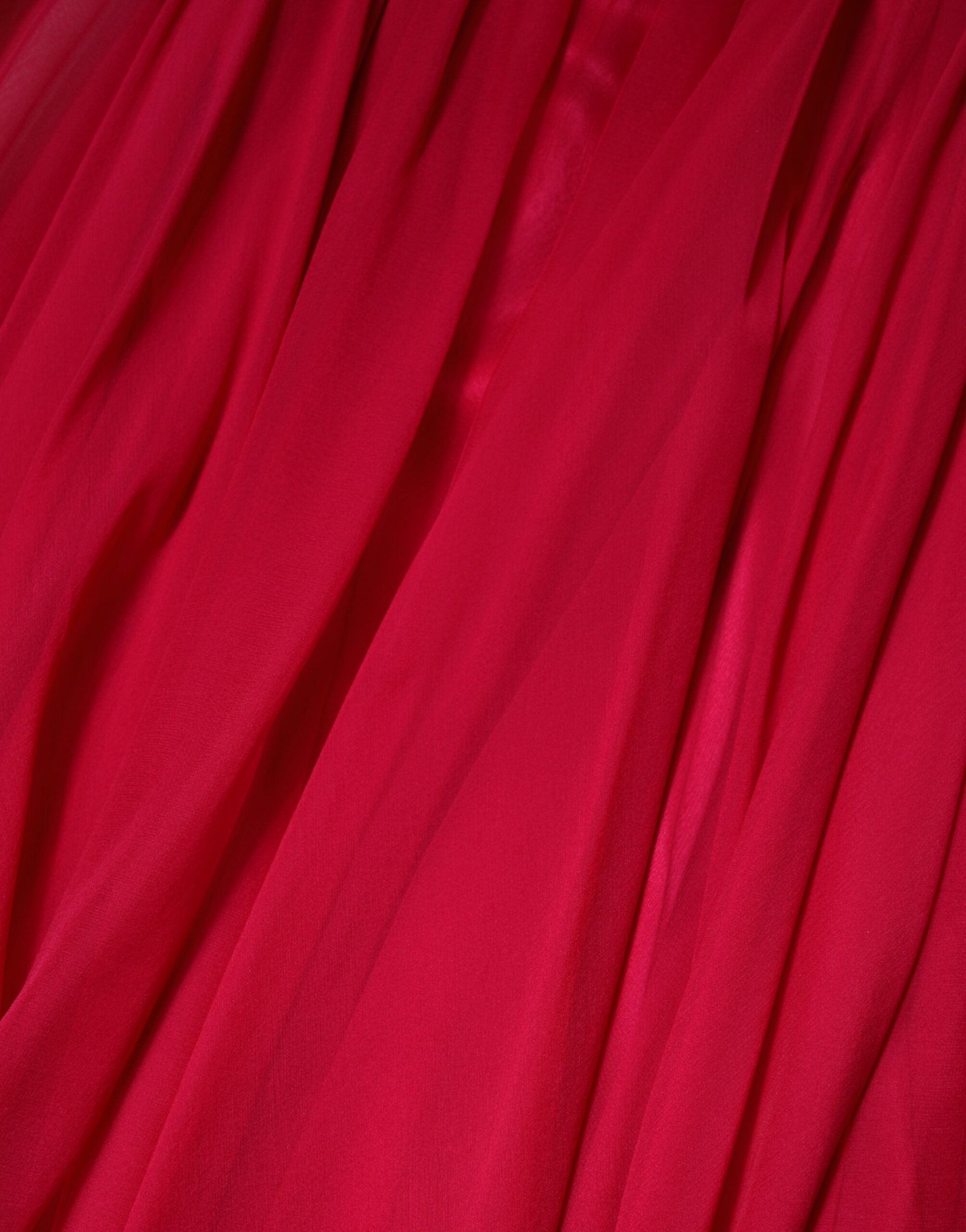 Dolce & Gabbana Rosa Seiden-Midikleid in A-Linie mit Verzierungen-8