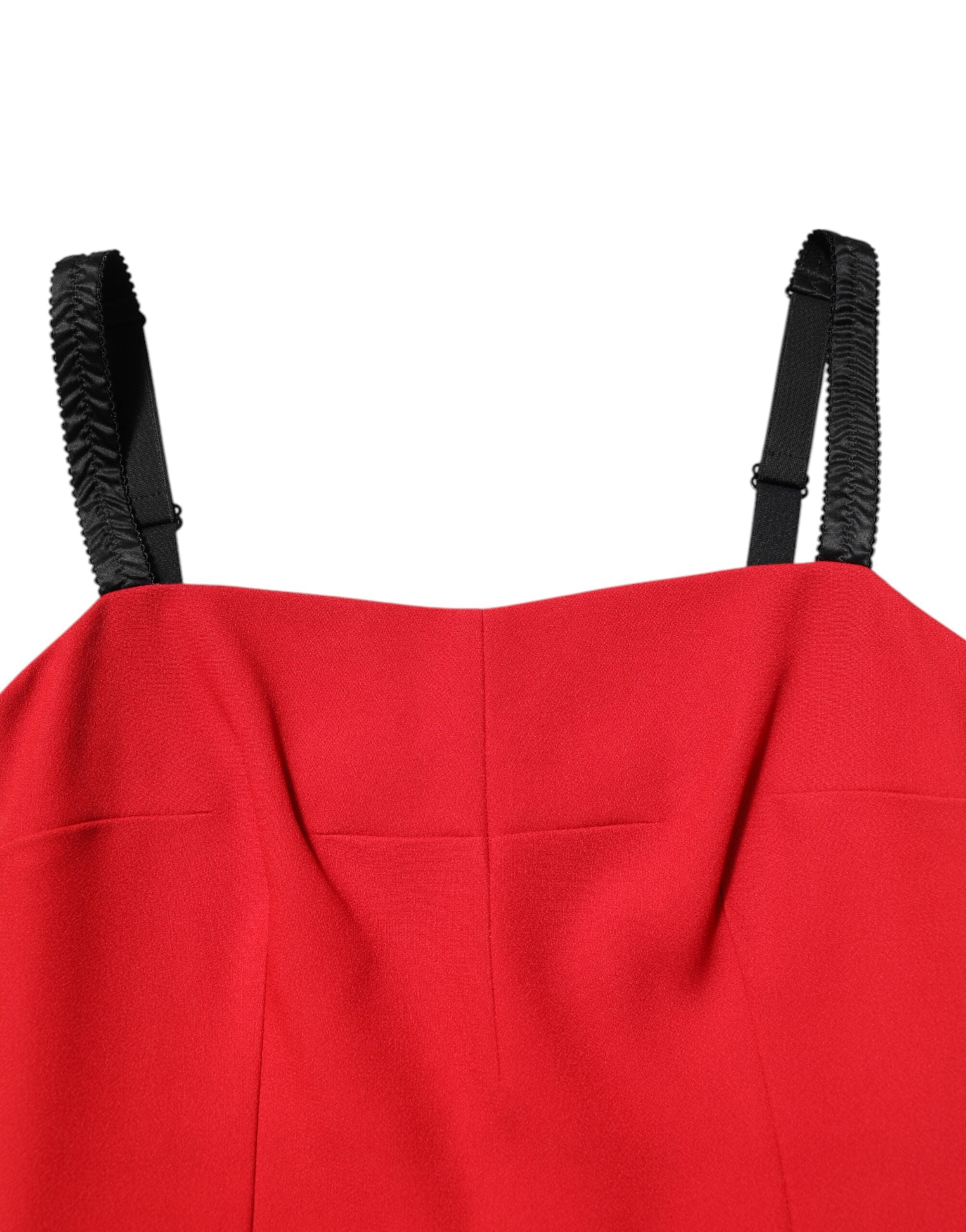 Dolce & Gabbana Red Stretch Bodycon Sheath Dress Knee-Length-7