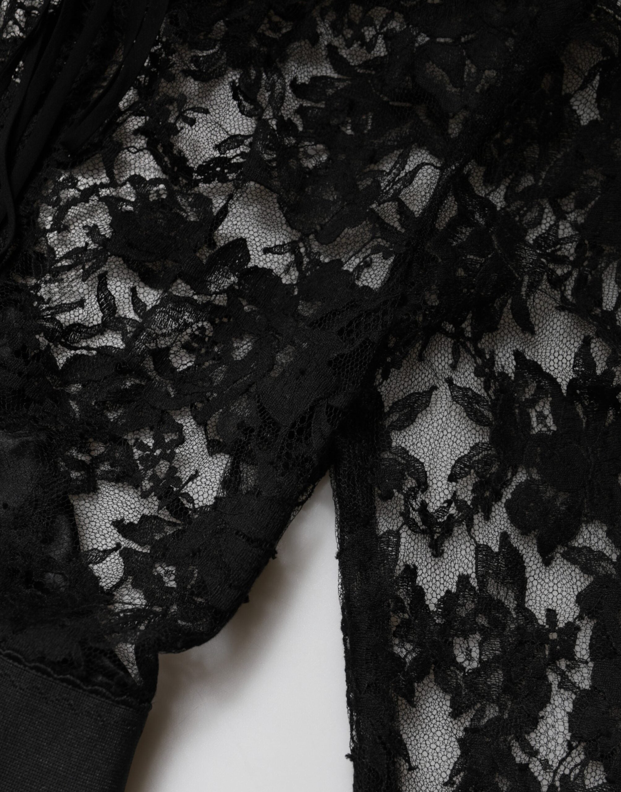 Dolce & Gabbana Schwarzes Etuikleid aus Baumwolle mit Spitzendetails, Midi-Länge-8