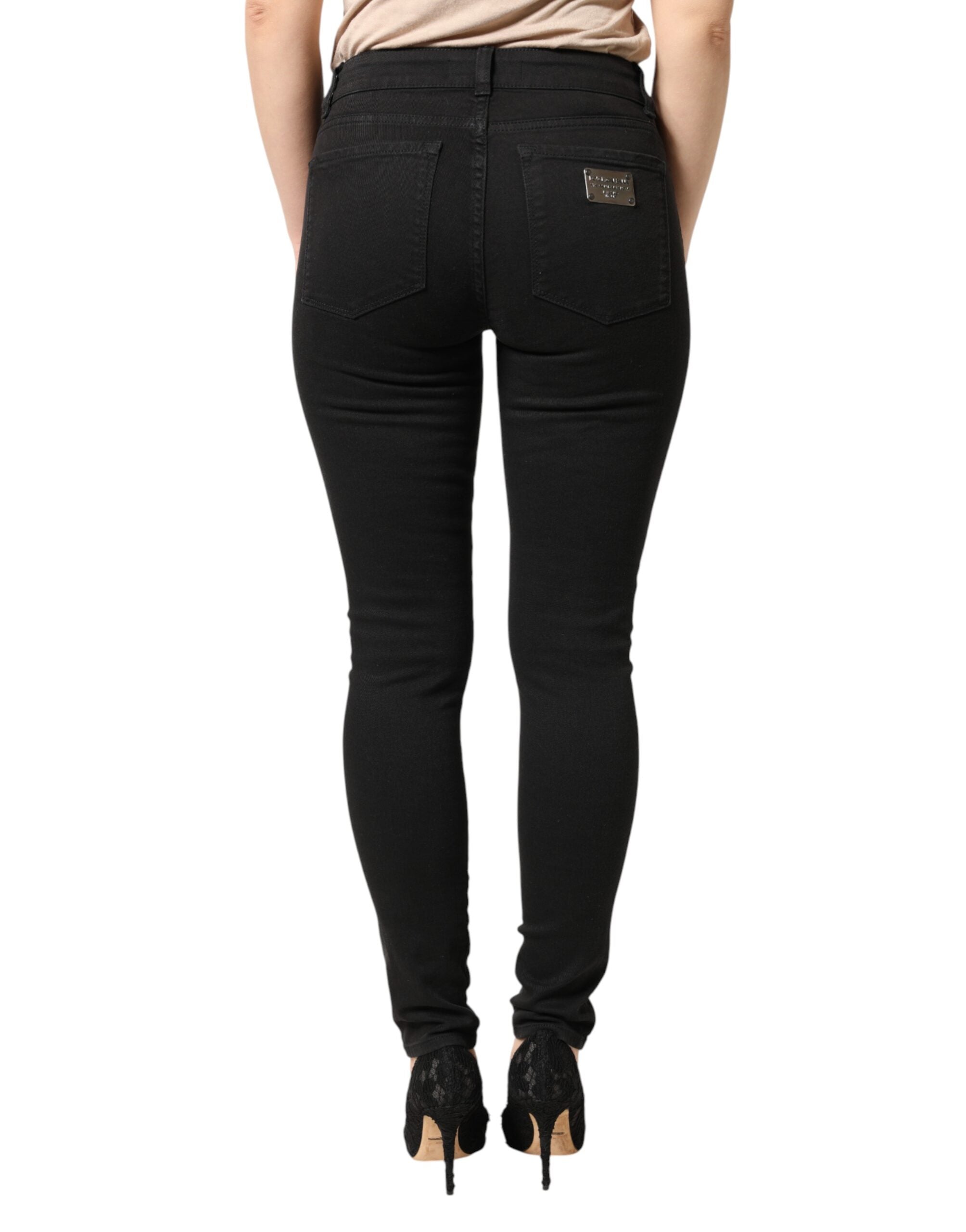 Dolce & Gabbana Black Cotton-Stretch Skinny Jeans-4