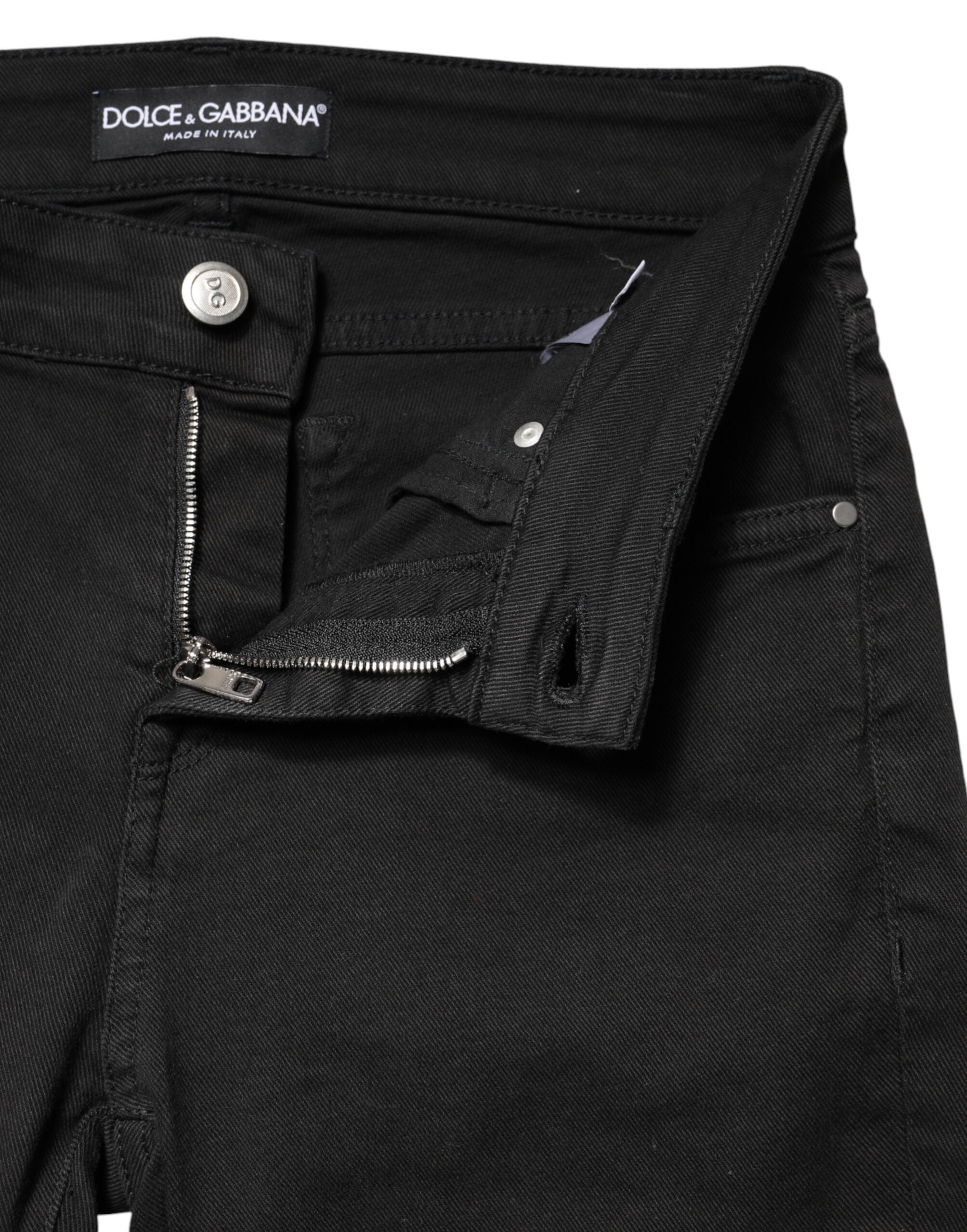 Dolce & Gabbana Black Cotton-Stretch Skinny Jeans-5