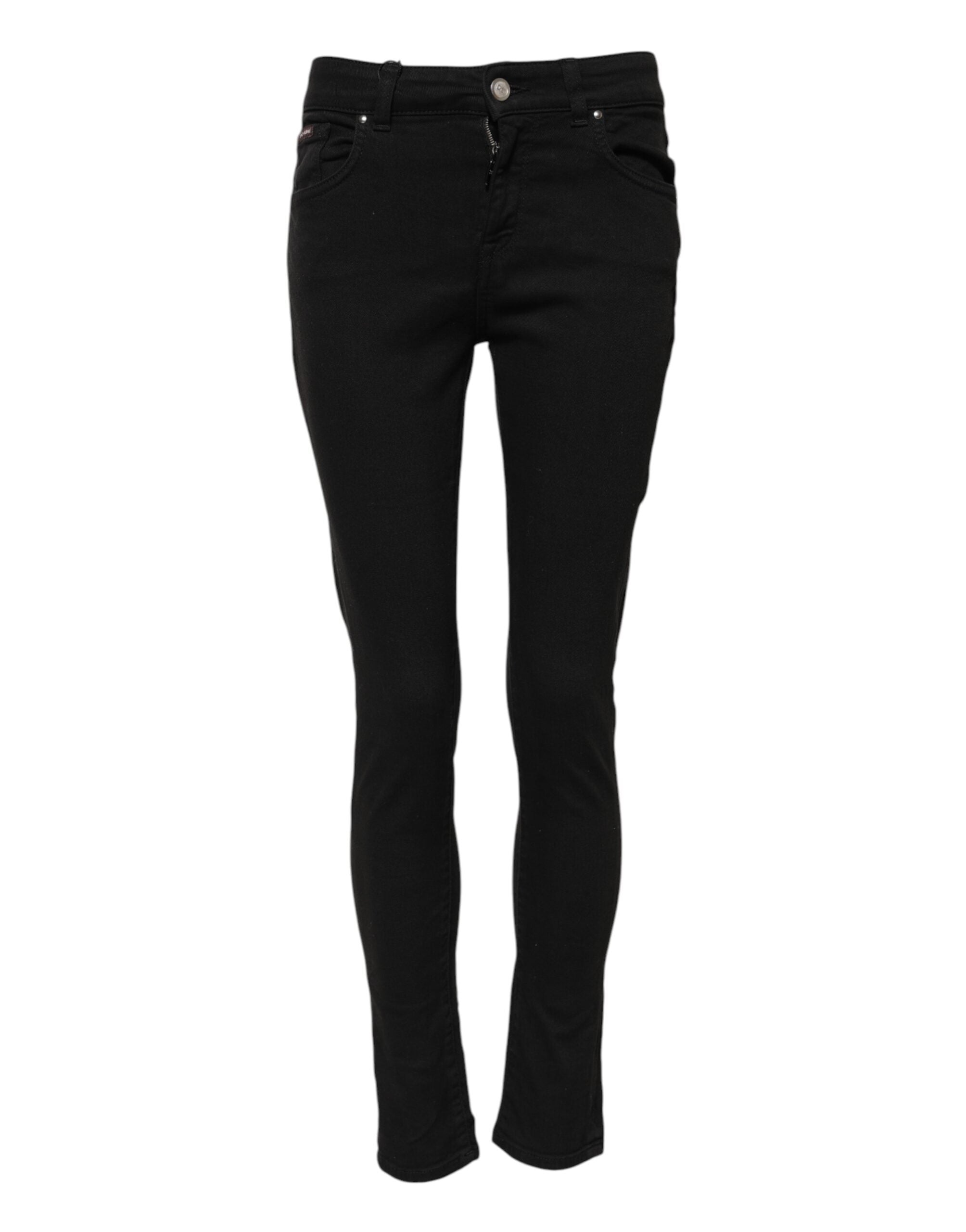 Dolce & Gabbana Black Cotton Skinny Fit Jeans for Everyday Wear