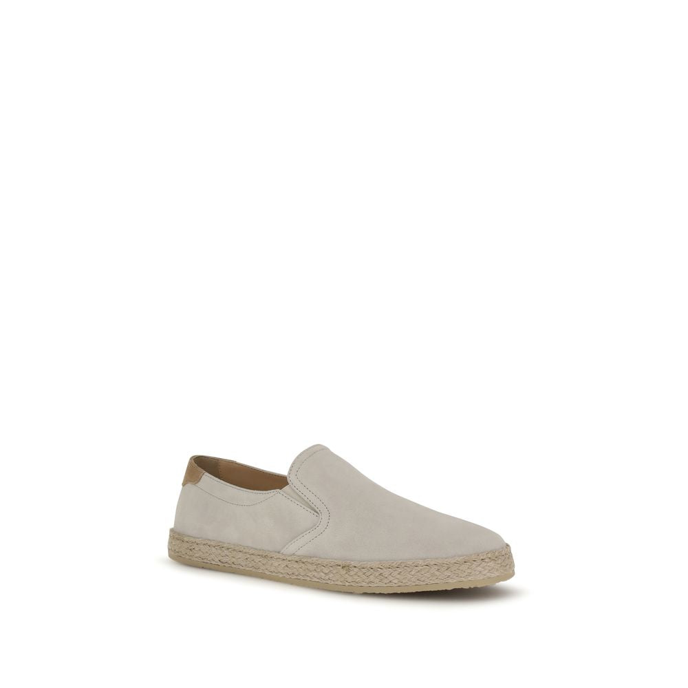 Brunello Cucinelli Graue Low-Top-Sneaker aus Kalbsleder Bos Taurus-2