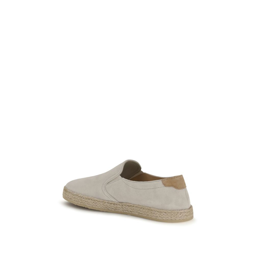 Brunello Cucinelli Graue Low-Top-Sneaker aus Kalbsleder Bos Taurus-3