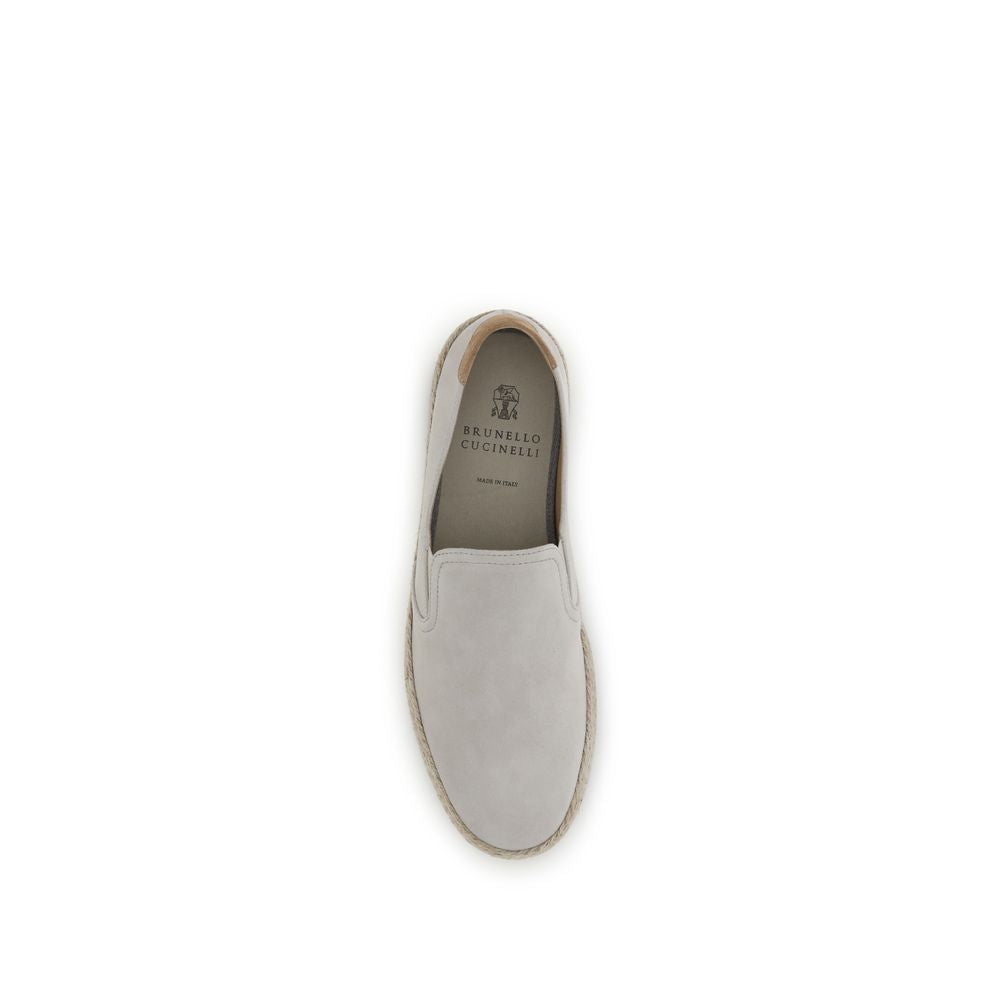 Brunello Cucinelli Graue Low-Top-Sneaker aus Kalbsleder Bos Taurus-4