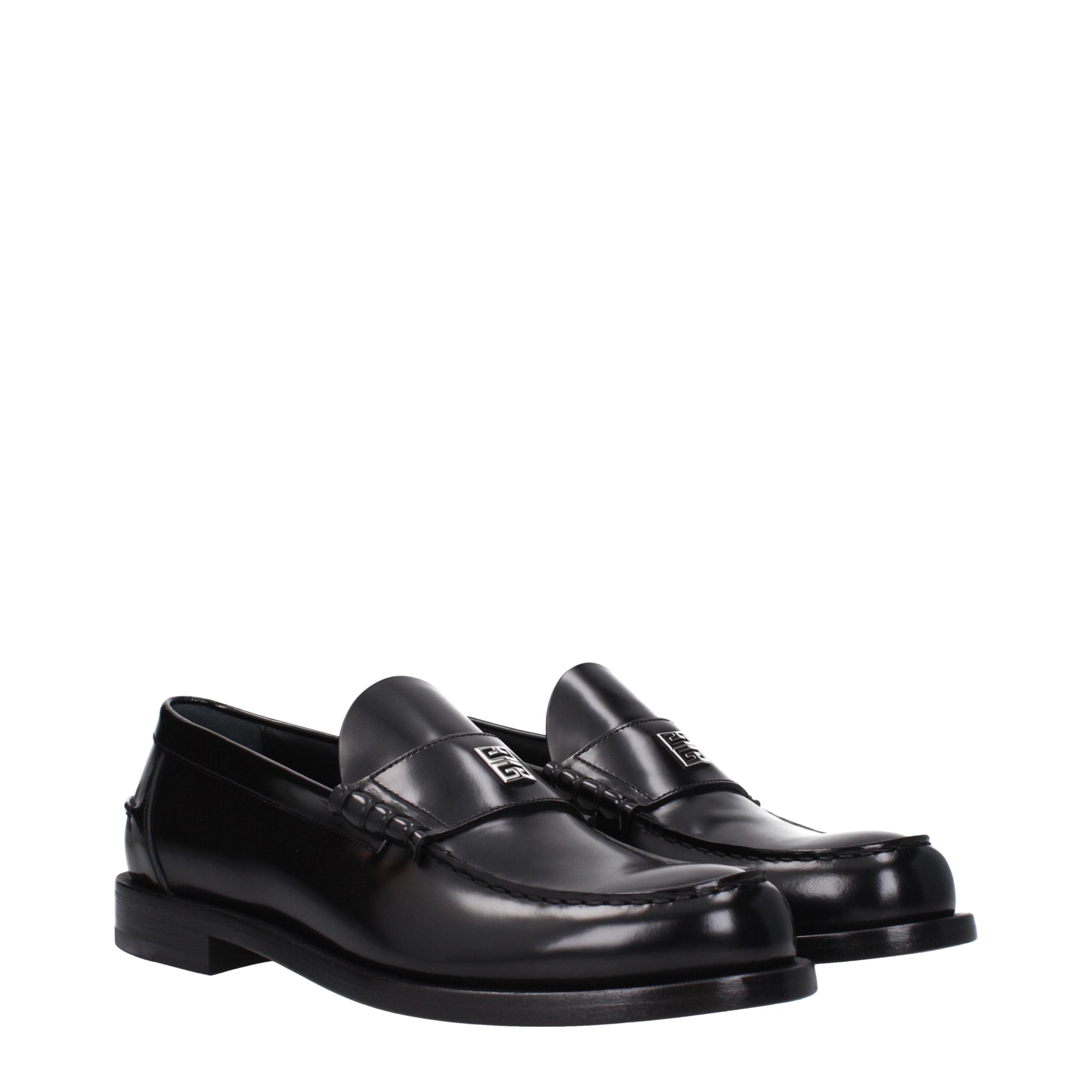 Givenchy black leather slip-on loafers-2