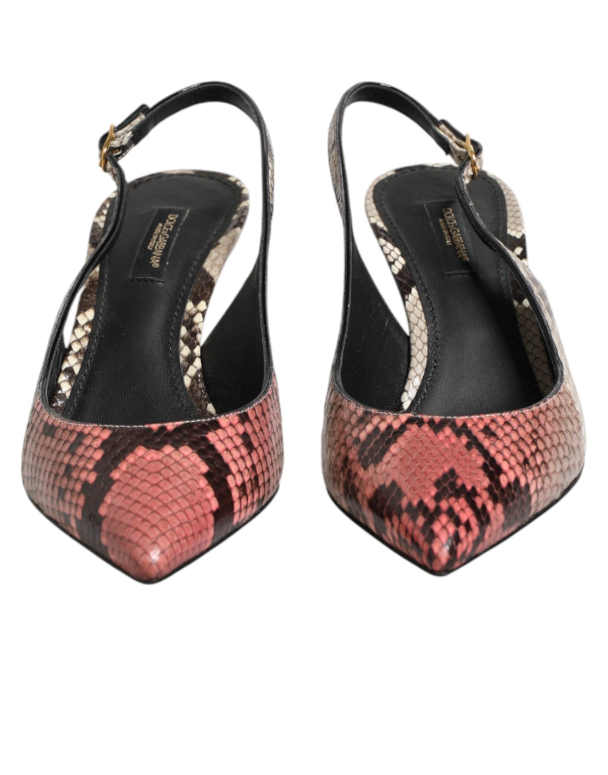 Dolce & Gabbana Multicolor Leather Slingback Pumps-4