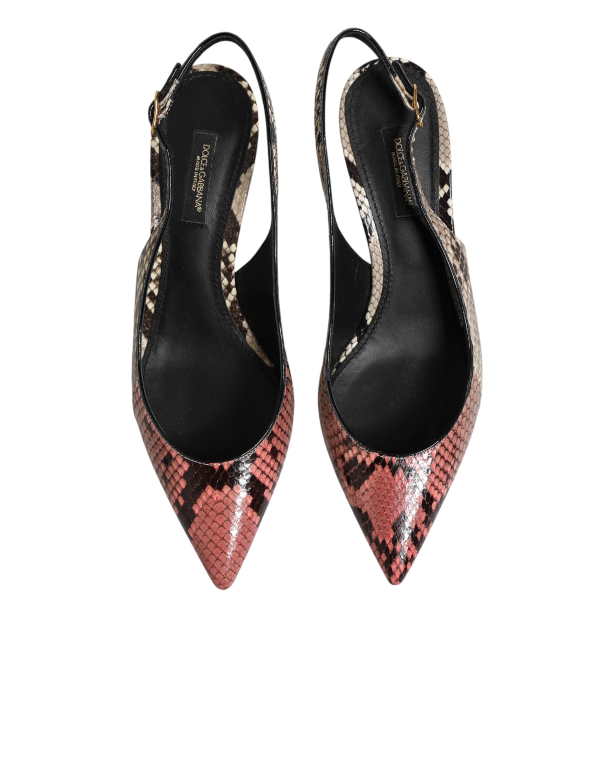 Dolce & Gabbana Multicolor Leather Slingback Pumps-5